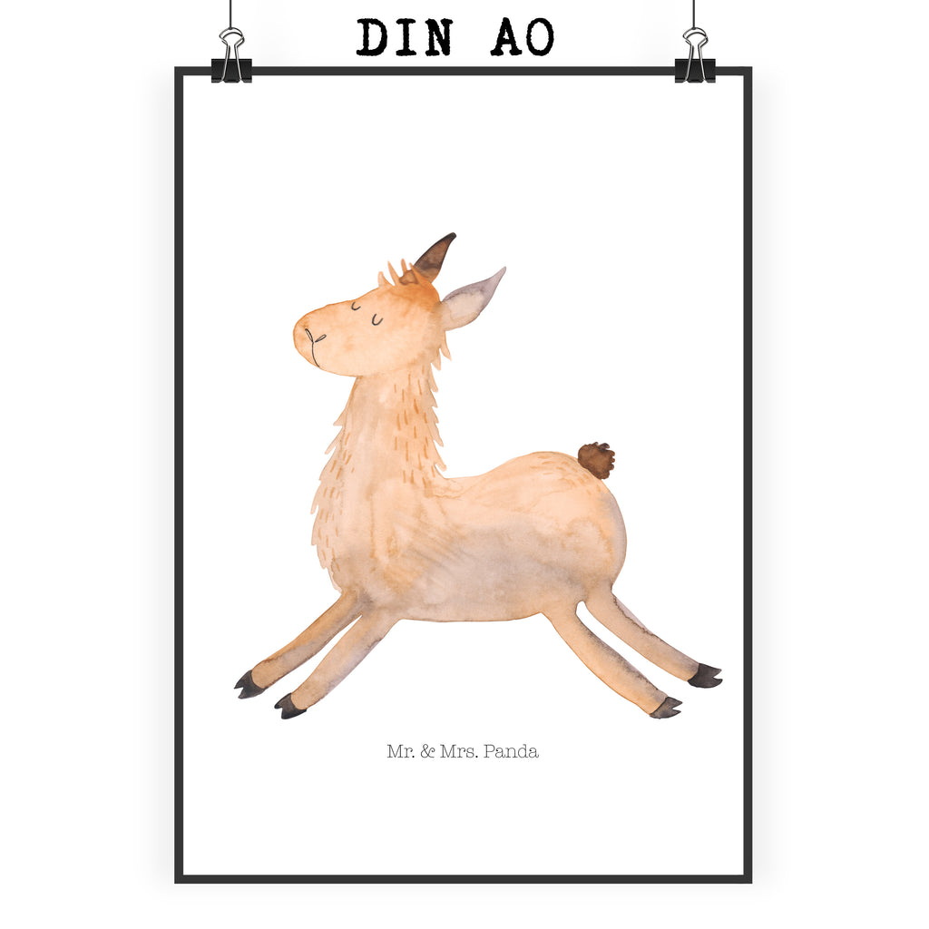 Poster Lama springend Poster, Wandposter, Bild, Wanddeko, Küchenposter, Kinderposter, Wanddeko Bild, Raumdekoration, Wanddekoration, Handgemaltes Poster, Mr. & Mrs. Panda Poster, Designposter, Kunstdruck, Posterdruck, Lama, Alpaka, Lamas, Lieblingstag, Happy day, fröhlich, Glück, Freundin, Liebeskummer, Neustart, guten Morgen, Start, Prüfung, Abitur