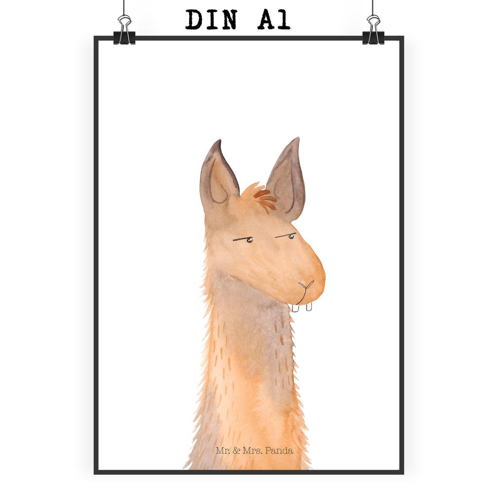 Poster Lamakopf genervt Poster, Wandposter, Bild, Wanddeko, Küchenposter, Kinderposter, Wanddeko Bild, Raumdekoration, Wanddekoration, Handgemaltes Poster, Mr. & Mrs. Panda Poster, Designposter, Kunstdruck, Posterdruck, Lama, Alpaka, Lamas, Recht haben, genervt sein, Freundin, beste Freundin, Partnerin, Büro, Büroalltag, Chef, Chefin, Azubi