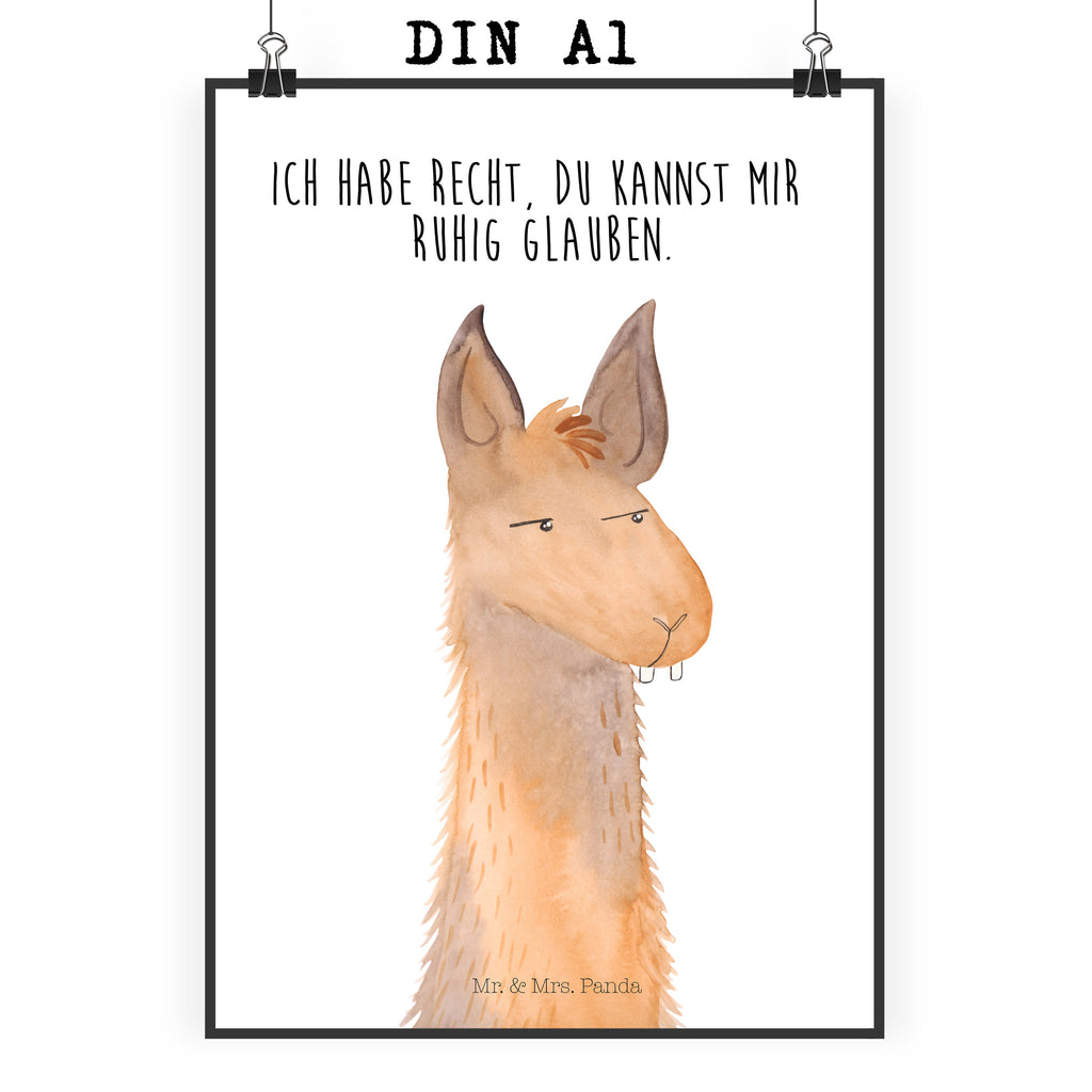 Poster Lamakopf genervt Poster, Wandposter, Bild, Wanddeko, Küchenposter, Kinderposter, Wanddeko Bild, Raumdekoration, Wanddekoration, Handgemaltes Poster, Mr. & Mrs. Panda Poster, Designposter, Kunstdruck, Posterdruck, Lama, Alpaka, Lamas, Recht haben, genervt sein, Freundin, beste Freundin, Partnerin, Büro, Büroalltag, Chef, Chefin, Azubi