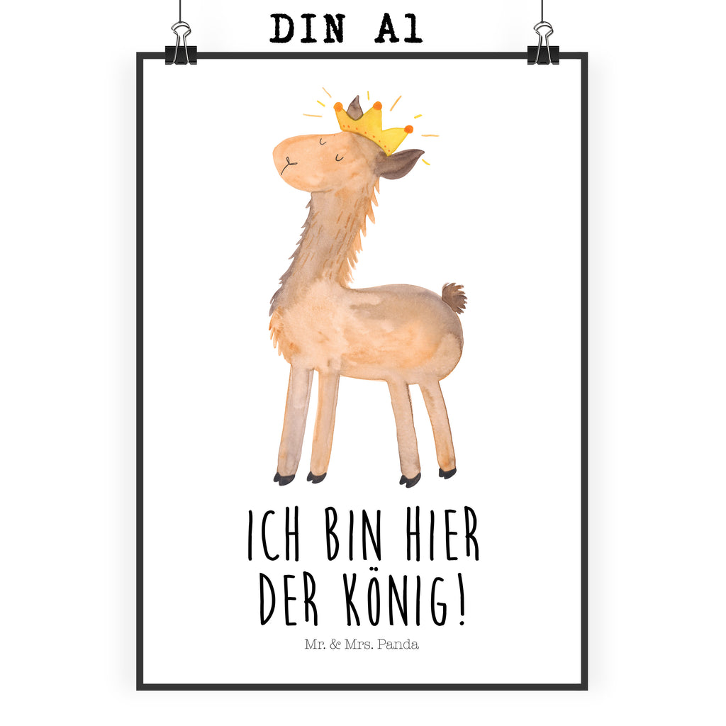 Poster Lama König Poster, Wandposter, Bild, Wanddeko, Küchenposter, Kinderposter, Wanddeko Bild, Raumdekoration, Wanddekoration, Handgemaltes Poster, Mr. & Mrs. Panda Poster, Designposter, Kunstdruck, Posterdruck, Lama, Alpaka, Lamas, König, Königin, Freundin, Mama, Papa, Büro Kollege, Kollegin, Chef, Vorgesetzter, Abi, Abitur