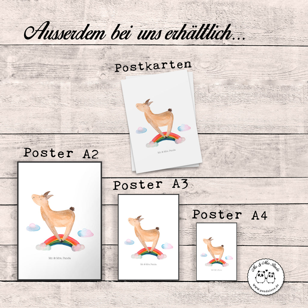 Poster Lama Regenbogen Poster, Wandposter, Bild, Wanddeko, Küchenposter, Kinderposter, Wanddeko Bild, Raumdekoration, Wanddekoration, Handgemaltes Poster, Mr. & Mrs. Panda Poster, Designposter, Kunstdruck, Posterdruck, Lama, Alpaka, Lamas, Regenbogen, Haters gonna hate, Haters, Selbstständig, Außenseiter, Schule, Abi, Hobby, Wolkenland, Freiheit