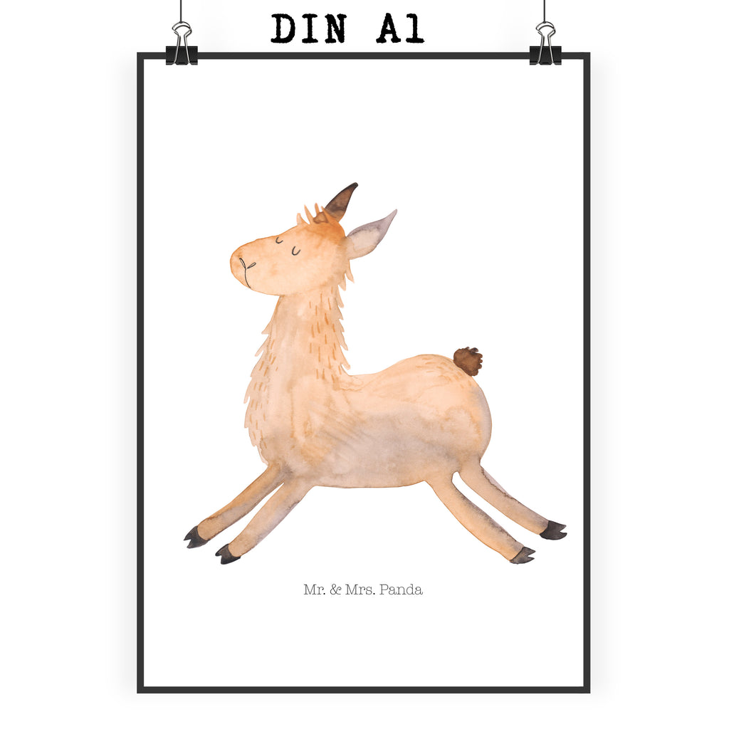 Poster Lama springend Poster, Wandposter, Bild, Wanddeko, Küchenposter, Kinderposter, Wanddeko Bild, Raumdekoration, Wanddekoration, Handgemaltes Poster, Mr. & Mrs. Panda Poster, Designposter, Kunstdruck, Posterdruck, Lama, Alpaka, Lamas, Lieblingstag, Happy day, fröhlich, Glück, Freundin, Liebeskummer, Neustart, guten Morgen, Start, Prüfung, Abitur