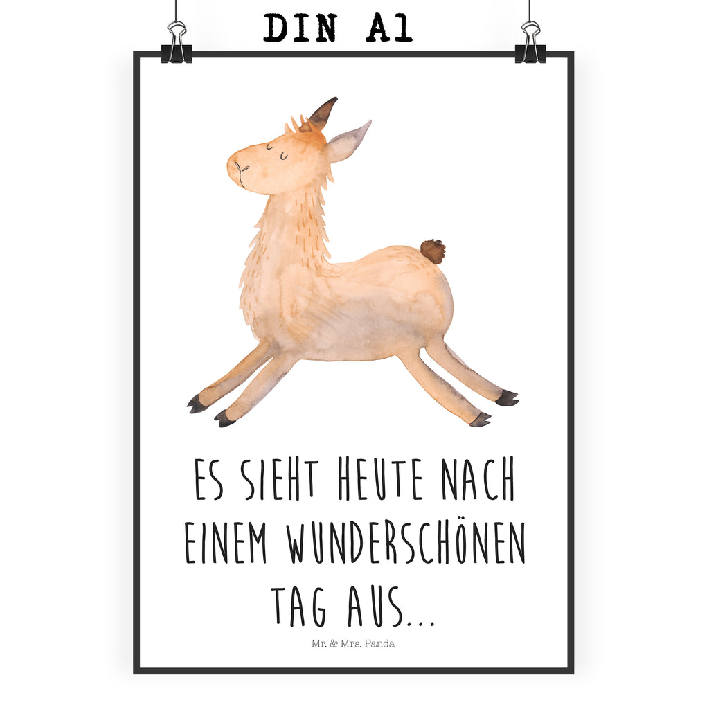Poster Lama springend Poster, Wandposter, Bild, Wanddeko, Küchenposter, Kinderposter, Wanddeko Bild, Raumdekoration, Wanddekoration, Handgemaltes Poster, Mr. & Mrs. Panda Poster, Designposter, Kunstdruck, Posterdruck, Lama, Alpaka, Lamas, Lieblingstag, Happy day, fröhlich, Glück, Freundin, Liebeskummer, Neustart, guten Morgen, Start, Prüfung, Abitur