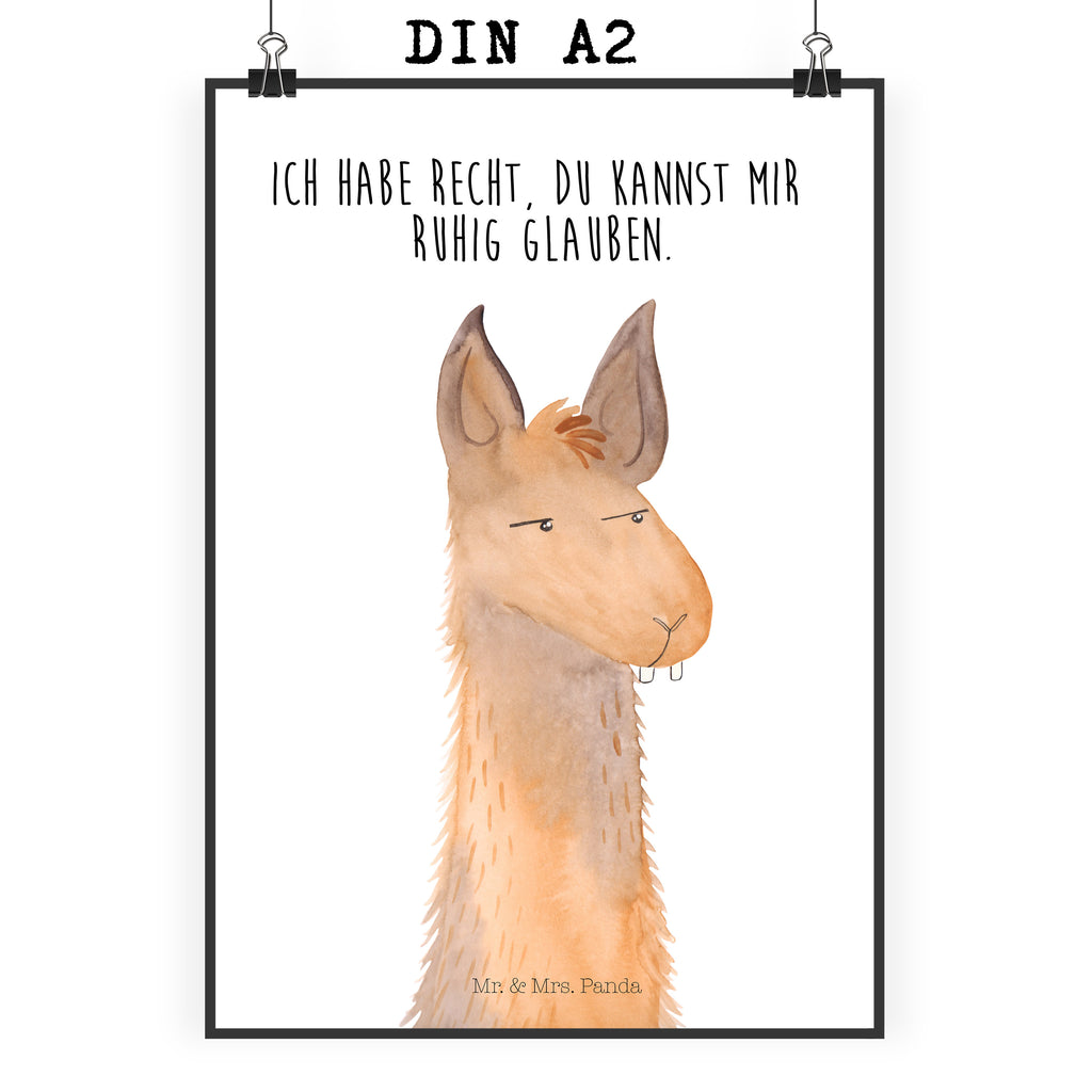 Poster Lamakopf genervt Poster, Wandposter, Bild, Wanddeko, Küchenposter, Kinderposter, Wanddeko Bild, Raumdekoration, Wanddekoration, Handgemaltes Poster, Mr. & Mrs. Panda Poster, Designposter, Kunstdruck, Posterdruck, Lama, Alpaka, Lamas, Recht haben, genervt sein, Freundin, beste Freundin, Partnerin, Büro, Büroalltag, Chef, Chefin, Azubi