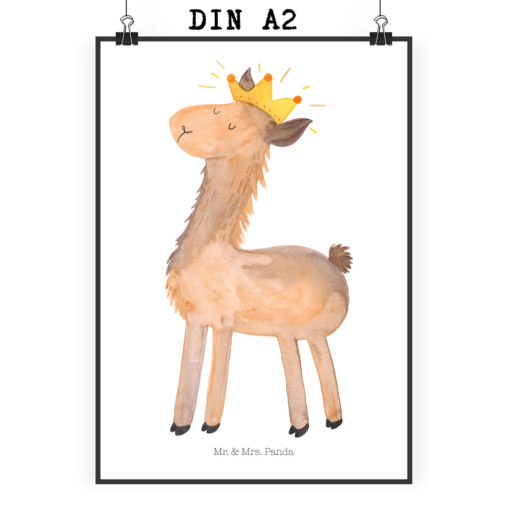 Poster Lama König Poster, Wandposter, Bild, Wanddeko, Küchenposter, Kinderposter, Wanddeko Bild, Raumdekoration, Wanddekoration, Handgemaltes Poster, Mr. & Mrs. Panda Poster, Designposter, Kunstdruck, Posterdruck, Lama, Alpaka, Lamas, König, Königin, Freundin, Mama, Papa, Büro Kollege, Kollegin, Chef, Vorgesetzter, Abi, Abitur