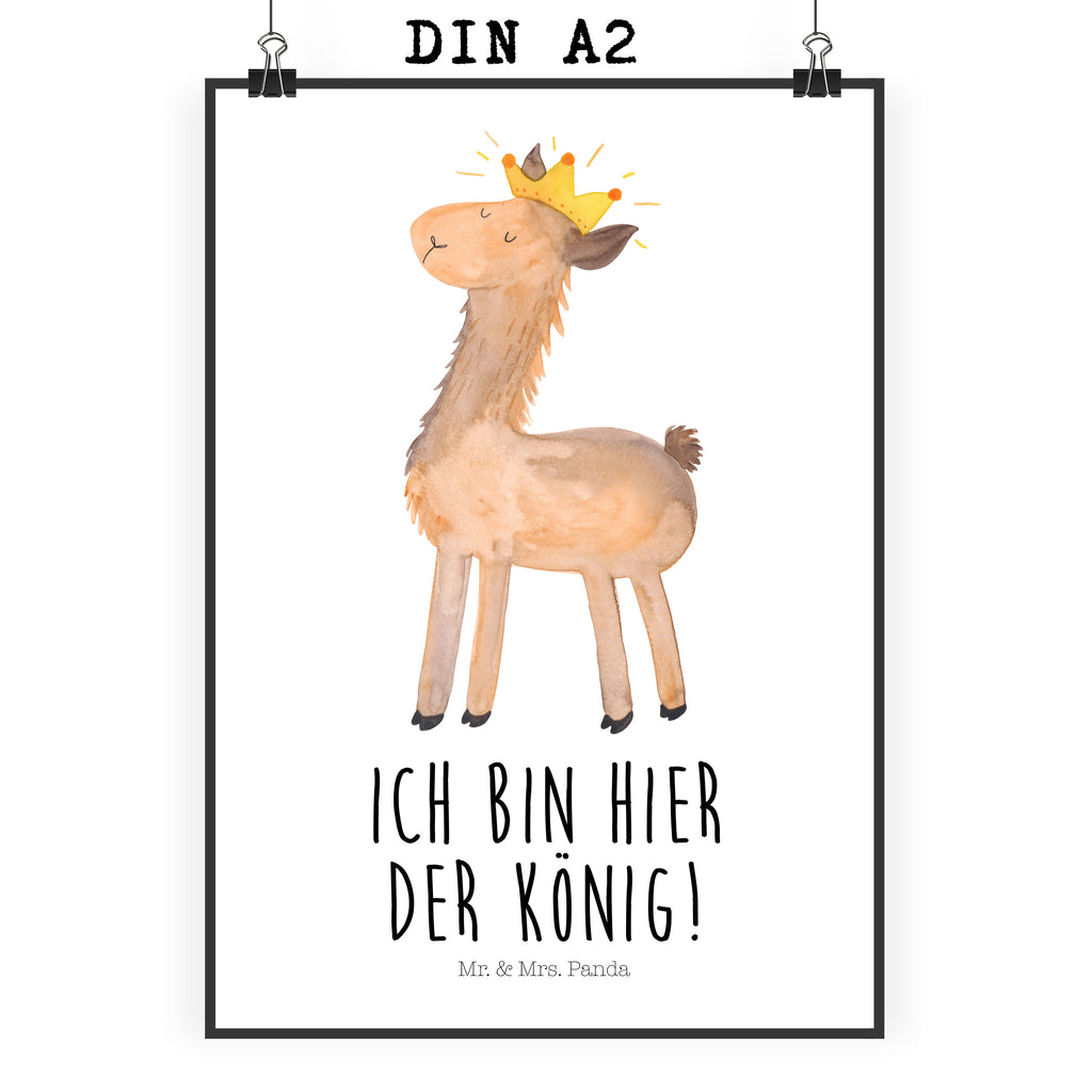 Poster Lama König Poster, Wandposter, Bild, Wanddeko, Küchenposter, Kinderposter, Wanddeko Bild, Raumdekoration, Wanddekoration, Handgemaltes Poster, Mr. & Mrs. Panda Poster, Designposter, Kunstdruck, Posterdruck, Lama, Alpaka, Lamas, König, Königin, Freundin, Mama, Papa, Büro Kollege, Kollegin, Chef, Vorgesetzter, Abi, Abitur