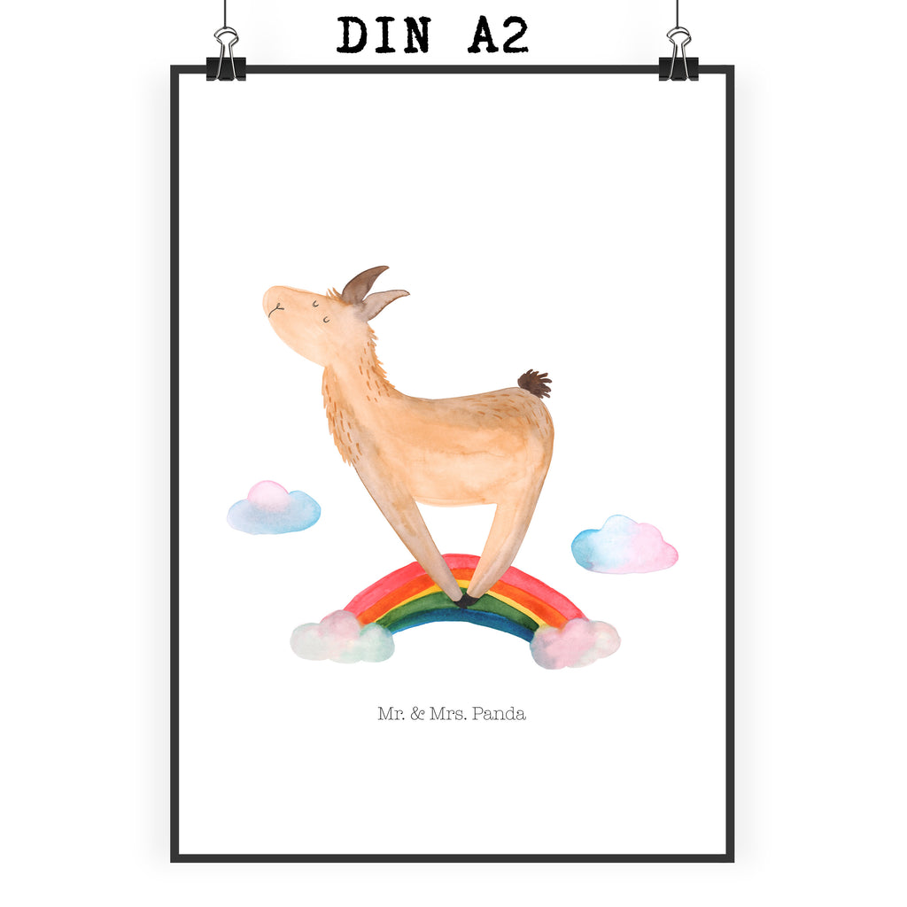Poster Lama Regenbogen Poster, Wandposter, Bild, Wanddeko, Küchenposter, Kinderposter, Wanddeko Bild, Raumdekoration, Wanddekoration, Handgemaltes Poster, Mr. & Mrs. Panda Poster, Designposter, Kunstdruck, Posterdruck, Lama, Alpaka, Lamas, Regenbogen, Haters gonna hate, Haters, Selbstständig, Außenseiter, Schule, Abi, Hobby, Wolkenland, Freiheit