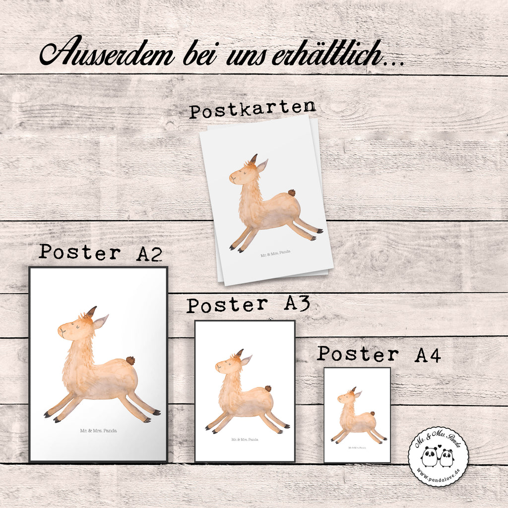 Poster Lama springend Poster, Wandposter, Bild, Wanddeko, Küchenposter, Kinderposter, Wanddeko Bild, Raumdekoration, Wanddekoration, Handgemaltes Poster, Mr. & Mrs. Panda Poster, Designposter, Kunstdruck, Posterdruck, Lama, Alpaka, Lamas, Lieblingstag, Happy day, fröhlich, Glück, Freundin, Liebeskummer, Neustart, guten Morgen, Start, Prüfung, Abitur