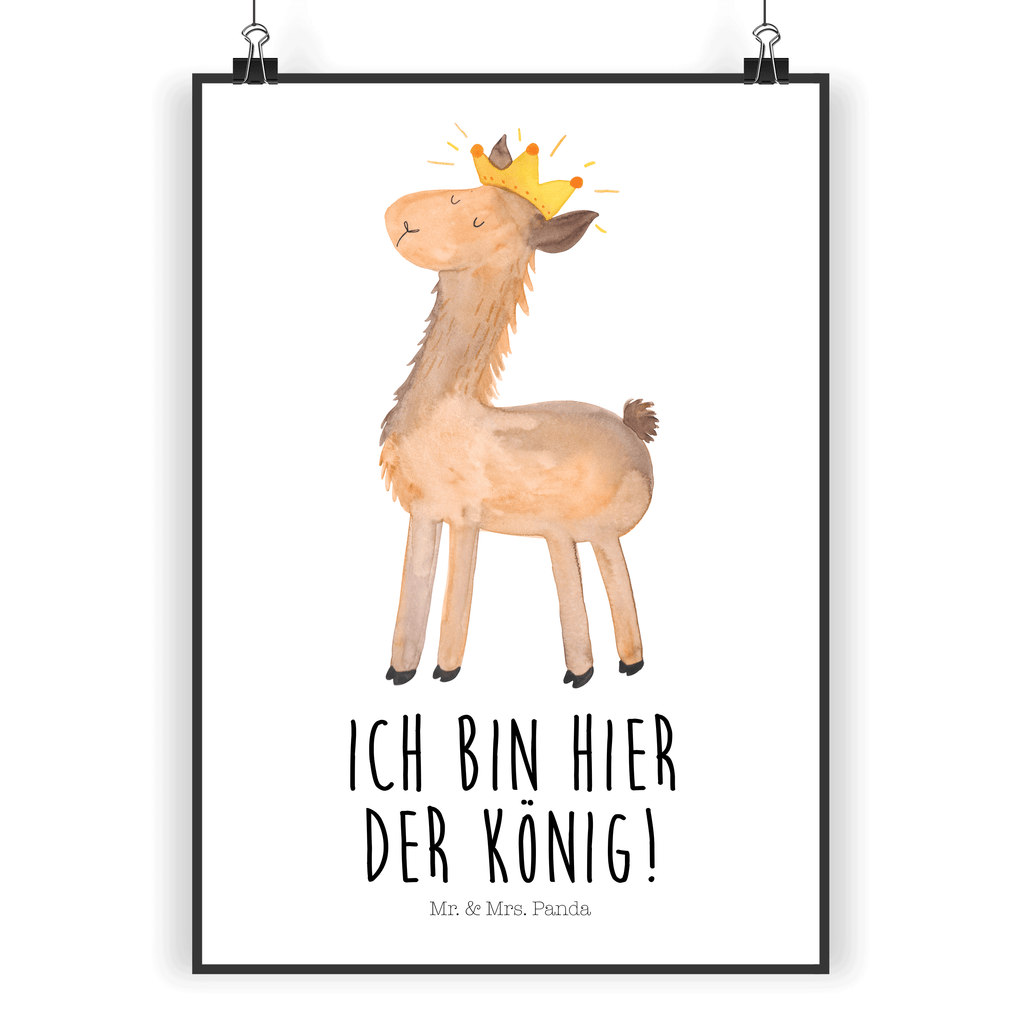 Poster Lama König Poster, Wandposter, Bild, Wanddeko, Küchenposter, Kinderposter, Wanddeko Bild, Raumdekoration, Wanddekoration, Handgemaltes Poster, Mr. & Mrs. Panda Poster, Designposter, Kunstdruck, Posterdruck, Lama, Alpaka, Lamas, König, Königin, Freundin, Mama, Papa, Büro Kollege, Kollegin, Chef, Vorgesetzter, Abi, Abitur