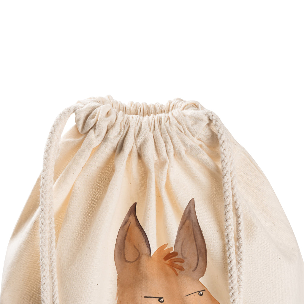 Sportbeutel Lamakopf genervt Turnbeutel, Beutel, Sporttasche, Tasche, Stoffbeutel, Lama, Alpaka, Lamas, Recht haben, genervt sein, Freundin, beste Freundin, Partnerin, Büro, Büroalltag, Chef, Chefin, Azubi