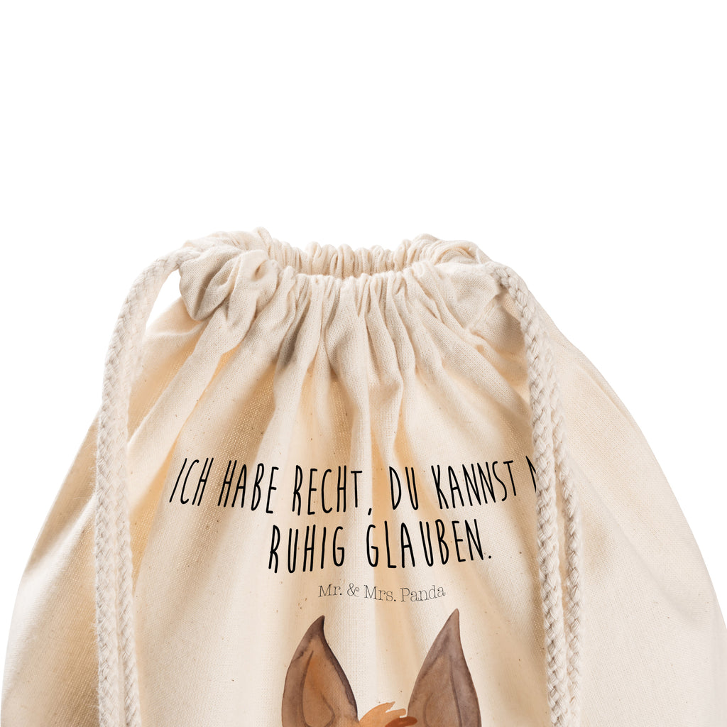 Sportbeutel Lamakopf genervt Turnbeutel, Beutel, Sporttasche, Tasche, Stoffbeutel, Lama, Alpaka, Lamas, Recht haben, genervt sein, Freundin, beste Freundin, Partnerin, Büro, Büroalltag, Chef, Chefin, Azubi