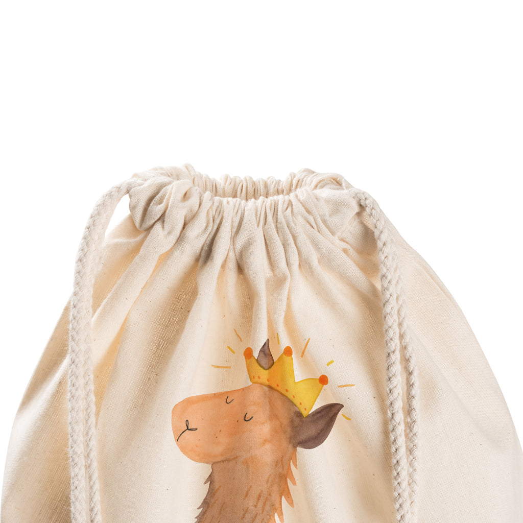 Sportbeutel Lama König Turnbeutel, Beutel, Sporttasche, Tasche, Stoffbeutel, Lama, Alpaka, Lamas, König, Königin, Freundin, Mama, Papa, Büro Kollege, Kollegin, Chef, Vorgesetzter, Abi, Abitur
