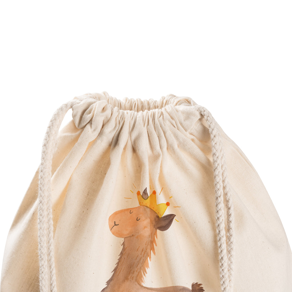 Sportbeutel Lama König Turnbeutel, Beutel, Sporttasche, Tasche, Stoffbeutel, Lama, Alpaka, Lamas, König, Königin, Freundin, Mama, Papa, Büro Kollege, Kollegin, Chef, Vorgesetzter, Abi, Abitur