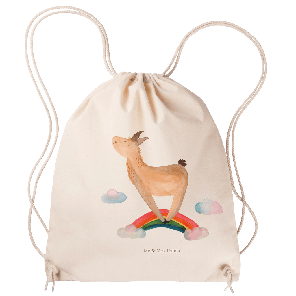 Sportbeutel Lama Regenbogen Turnbeutel, Beutel, Sporttasche, Tasche, Stoffbeutel, Lama, Alpaka, Lamas, Regenbogen, Haters gonna hate, Haters, Selbstständig, Außenseiter, Schule, Abi, Hobby, Wolkenland, Freiheit