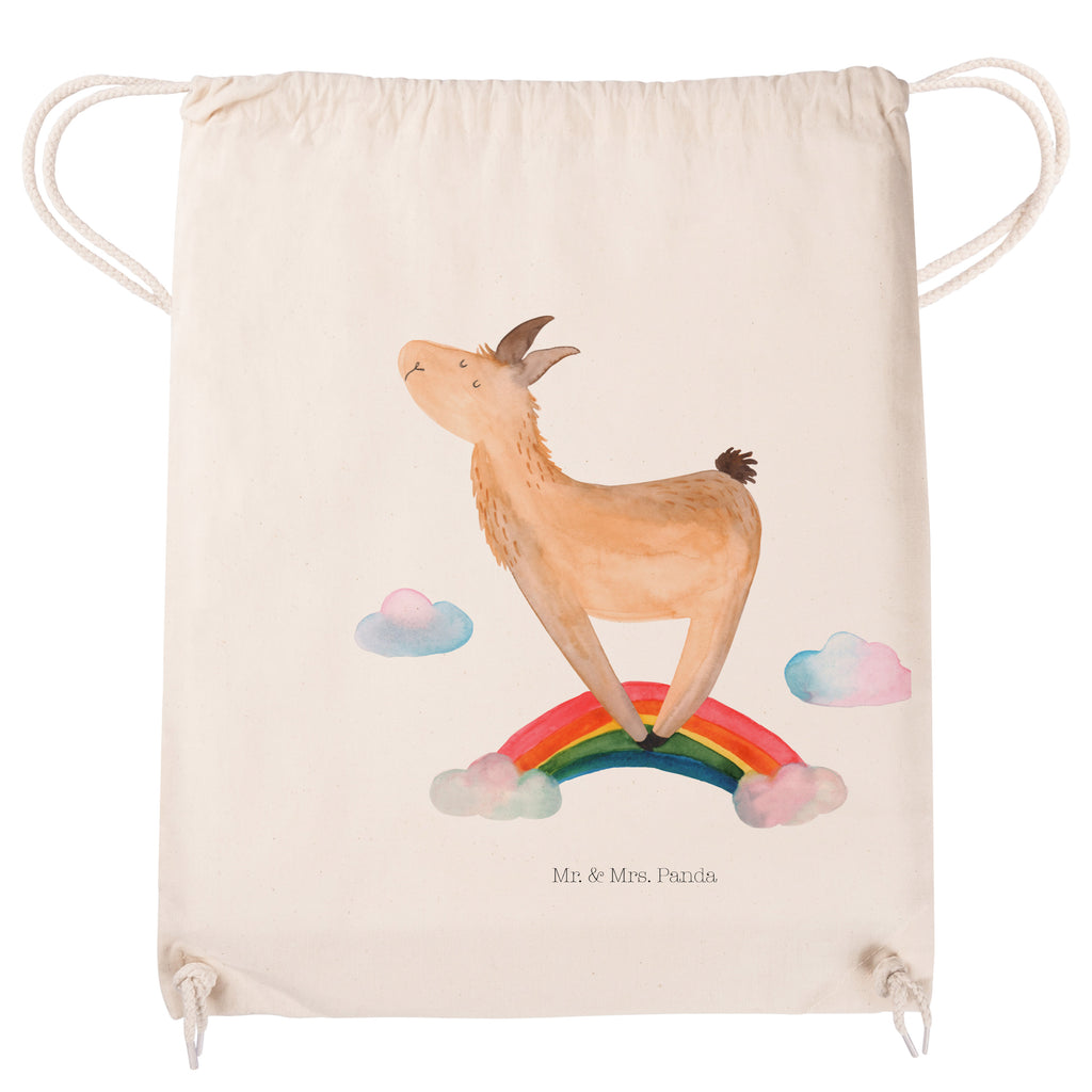 Sportbeutel Lama Regenbogen Turnbeutel, Beutel, Sporttasche, Tasche, Stoffbeutel, Lama, Alpaka, Lamas, Regenbogen, Haters gonna hate, Haters, Selbstständig, Außenseiter, Schule, Abi, Hobby, Wolkenland, Freiheit