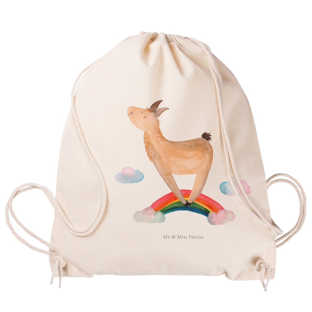Sportbeutel Lama Regenbogen Turnbeutel, Beutel, Sporttasche, Tasche, Stoffbeutel, Lama, Alpaka, Lamas, Regenbogen, Haters gonna hate, Haters, Selbstständig, Außenseiter, Schule, Abi, Hobby, Wolkenland, Freiheit