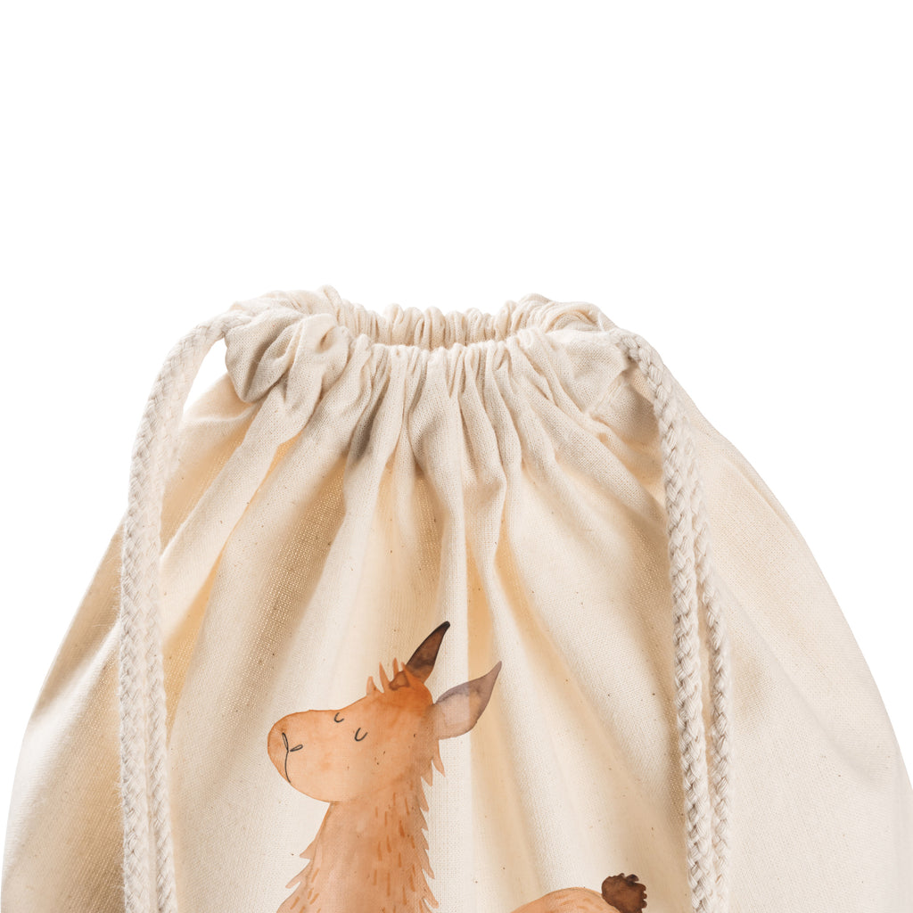 Sportbeutel Lama springend Turnbeutel, Beutel, Sporttasche, Tasche, Stoffbeutel, Lama, Alpaka, Lamas, Lieblingstag, Happy day, fröhlich, Glück, Freundin, Liebeskummer, Neustart, guten Morgen, Start, Prüfung, Abitur