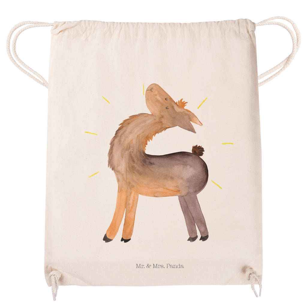 Sportbeutel Lama stolz Turnbeutel, Beutel, Sporttasche, Tasche, Stoffbeutel, Lama, Alpaka, Lamas, Außenseiter, Anders, Neustart, stolz, Hippie, Freundin, Freundinnen, beste Freundin, Kumpel, Familie, Family