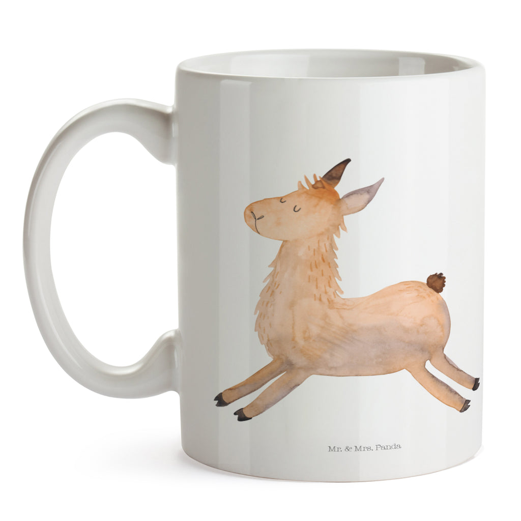 Tasse Lama springend Lama, Lamas, Lieblingstag, Happy day, fröhlich, Glück, Freundin, Liebeskummer, Neustart, guten Morgen, Start, Prüfung, Abitur, Becher, Kaffeetasse, Kaffeebecher, Tee, Frühstück, Büro  Lama, Alpaka