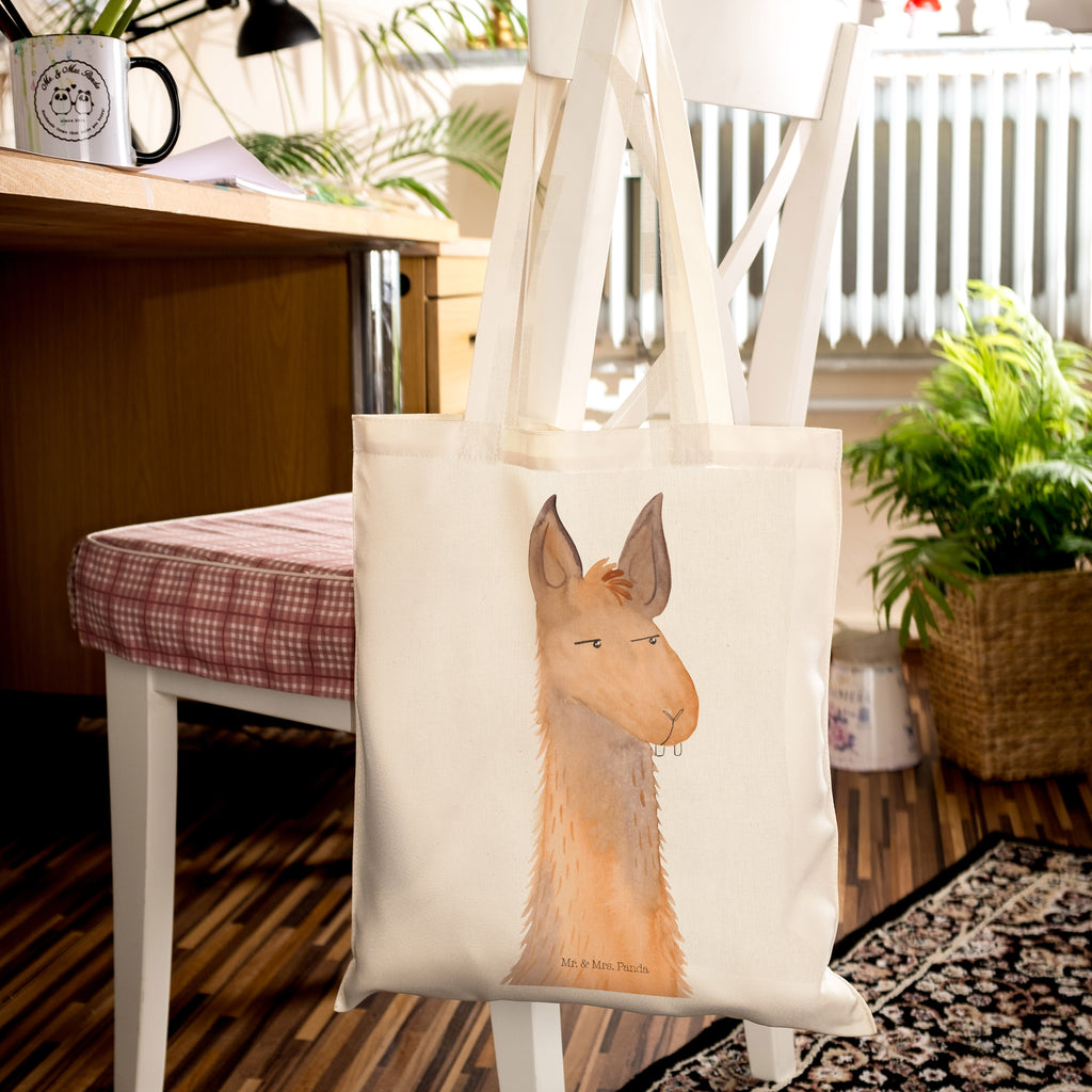 Tragetasche Lamakopf genervt Beuteltasche, Beutel, Einkaufstasche, Jutebeutel, Stoffbeutel, Lama, Alpaka, Lamas, Recht haben, genervt sein, Freundin, beste Freundin, Partnerin, Büro, Büroalltag, Chef, Chefin, Azubi