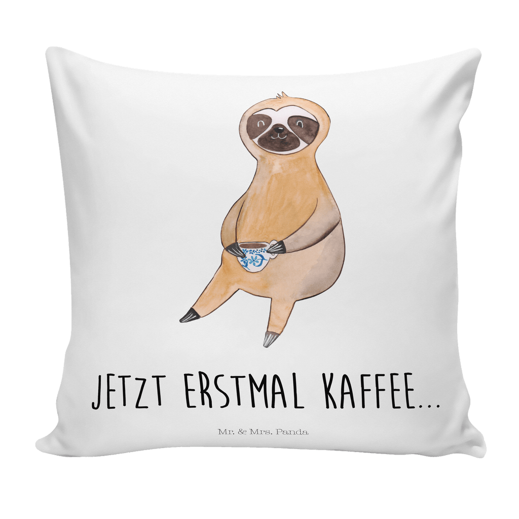 40x40 Kissen Faultier Kaffee Kissenhülle, Kopfkissen, Sofakissen, Dekokissen, Motivkissen, Faultier, Faultier Geschenk, Faultier Deko, Faultiere, faul, Lieblingstier, Kaffee, erster Kaffee, Morgenmuffel, Frühaufsteher, Kaffeetasse, Genießer, Coffee, Kaffeegetränk