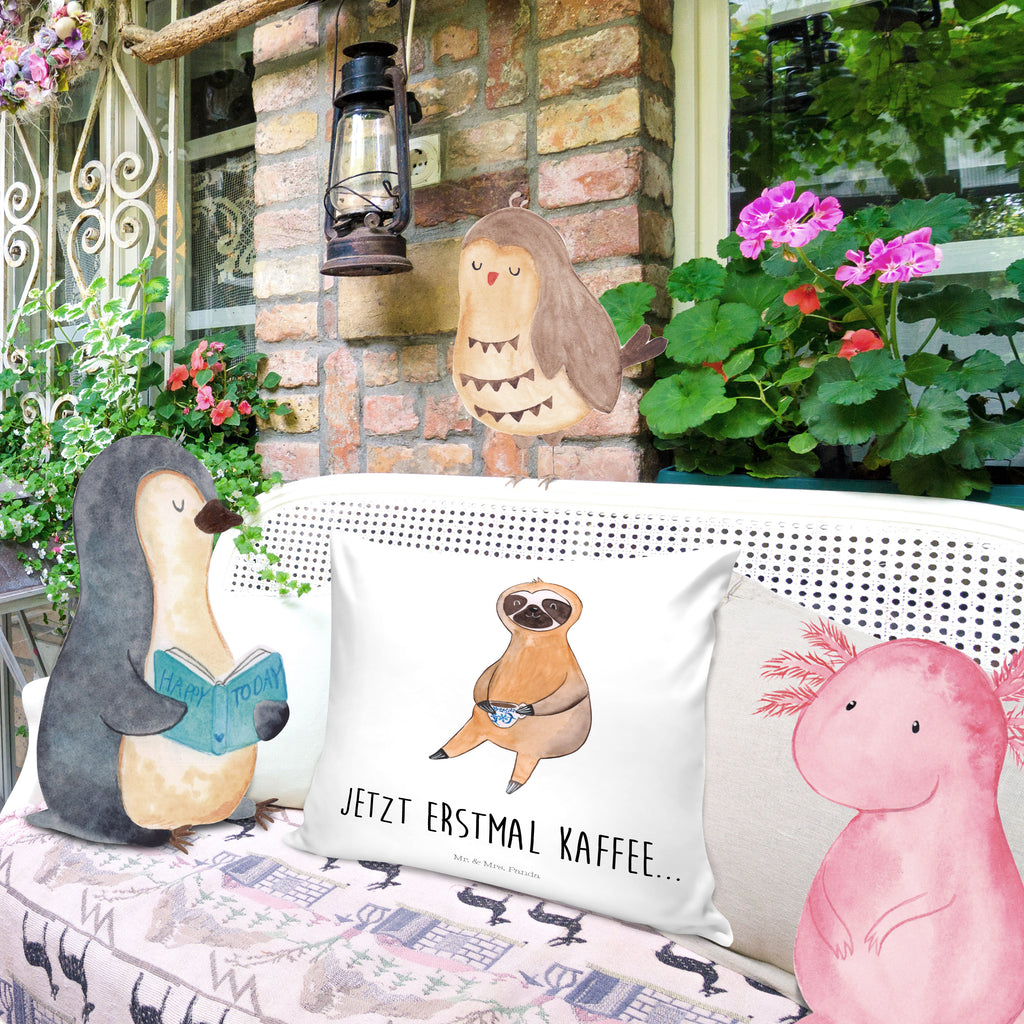 40x40 Kissen Faultier Kaffee Kissenhülle, Kopfkissen, Sofakissen, Dekokissen, Motivkissen, Faultier, Faultier Geschenk, Faultier Deko, Faultiere, faul, Lieblingstier, Kaffee, erster Kaffee, Morgenmuffel, Frühaufsteher, Kaffeetasse, Genießer, Coffee, Kaffeegetränk