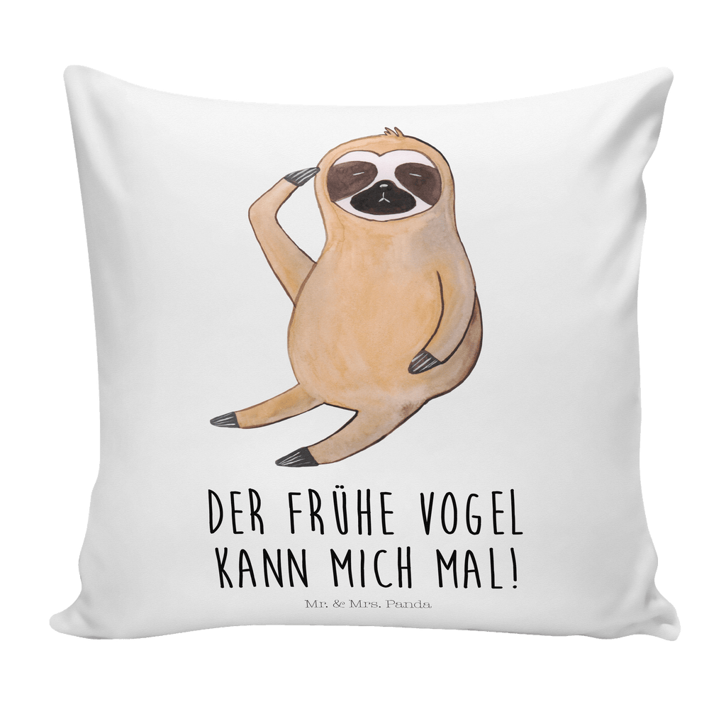 40x40 Kissen Faultier Vogel zeigen Kissenhülle, Kopfkissen, Sofakissen, Dekokissen, Motivkissen, Faultier, Faultier Geschenk, Faultier Deko, Faultiere, faul, Lieblingstier, Spinner, früher Vogel, der frühe Vogel, Frühaufsteher, Morgenmuffel, Vogel, Faultierwelt
