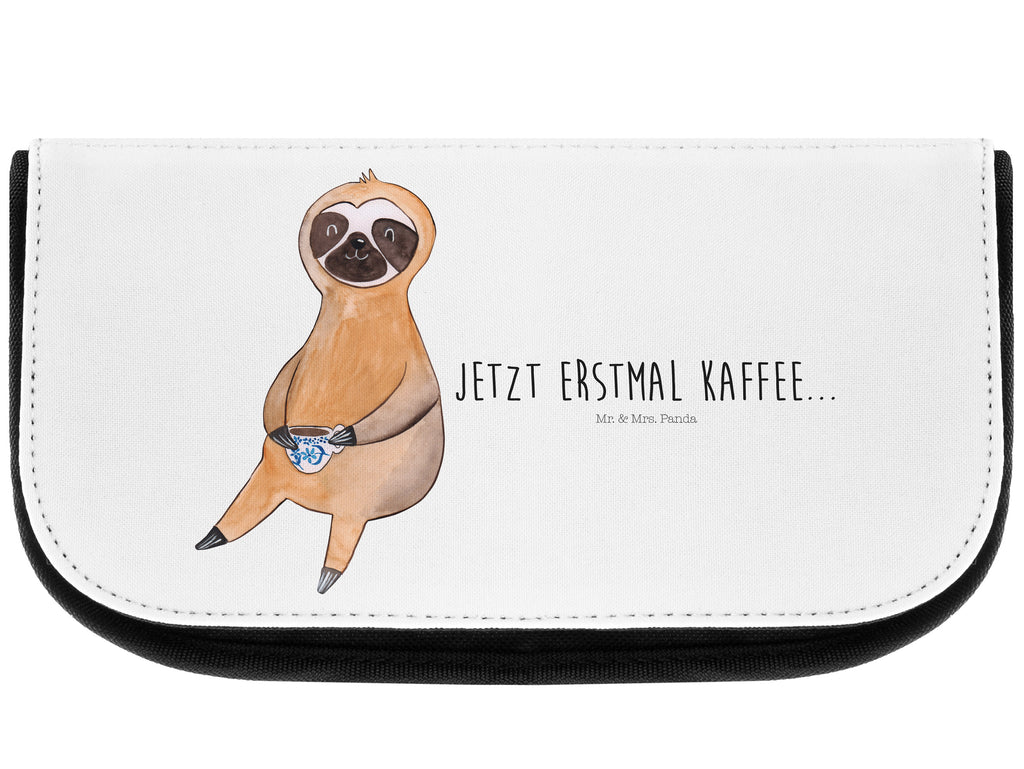 Kosmetiktasche Faultier Kaffee Kosmetikbeutel, Kulturtasche, Kulturbeutel, Schminktasche, Make-Up Tasche, Faultier, Faultier Geschenk, Faultier Deko, Faultiere, faul, Lieblingstier, Kaffee, erster Kaffee, Morgenmuffel, Frühaufsteher, Kaffeetasse, Genießer, Coffee, Kaffeegetränk