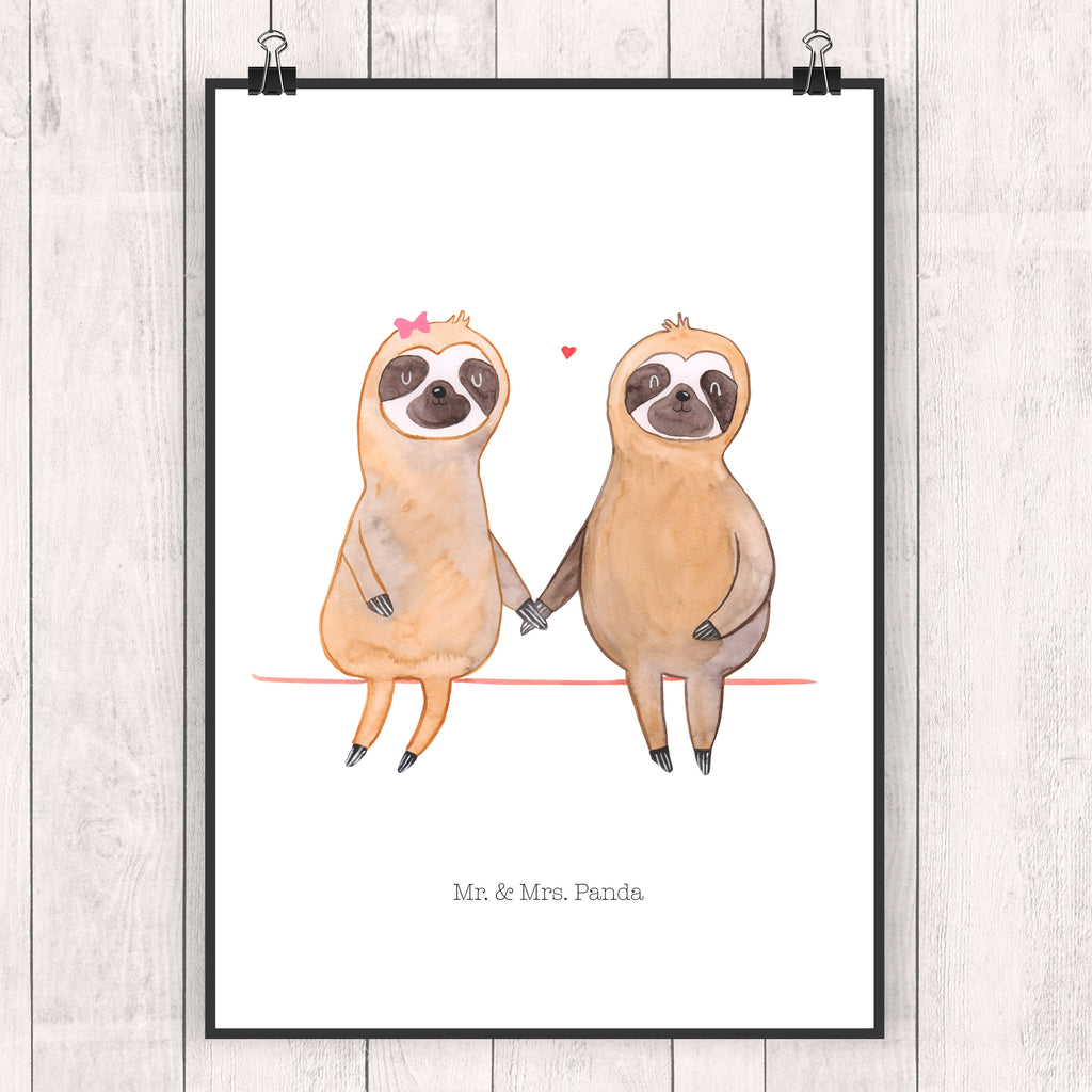 Poster Faultier Pärchen Poster, Wandposter, Bild, Wanddeko, Küchenposter, Kinderposter, Wanddeko Bild, Raumdekoration, Wanddekoration, Handgemaltes Poster, Mr. & Mrs. Panda Poster, Designposter, Kunstdruck, Posterdruck, Faultier, Faultier Geschenk, Faultier Deko, Faultiere, faul, Lieblingstier, Liebe, Liebespaar, Faultierliebe, Faultierpärchen, verliebt, verlobt, gemeinsam, relaxen, Pärchen, Beziehung, Langsamkeit