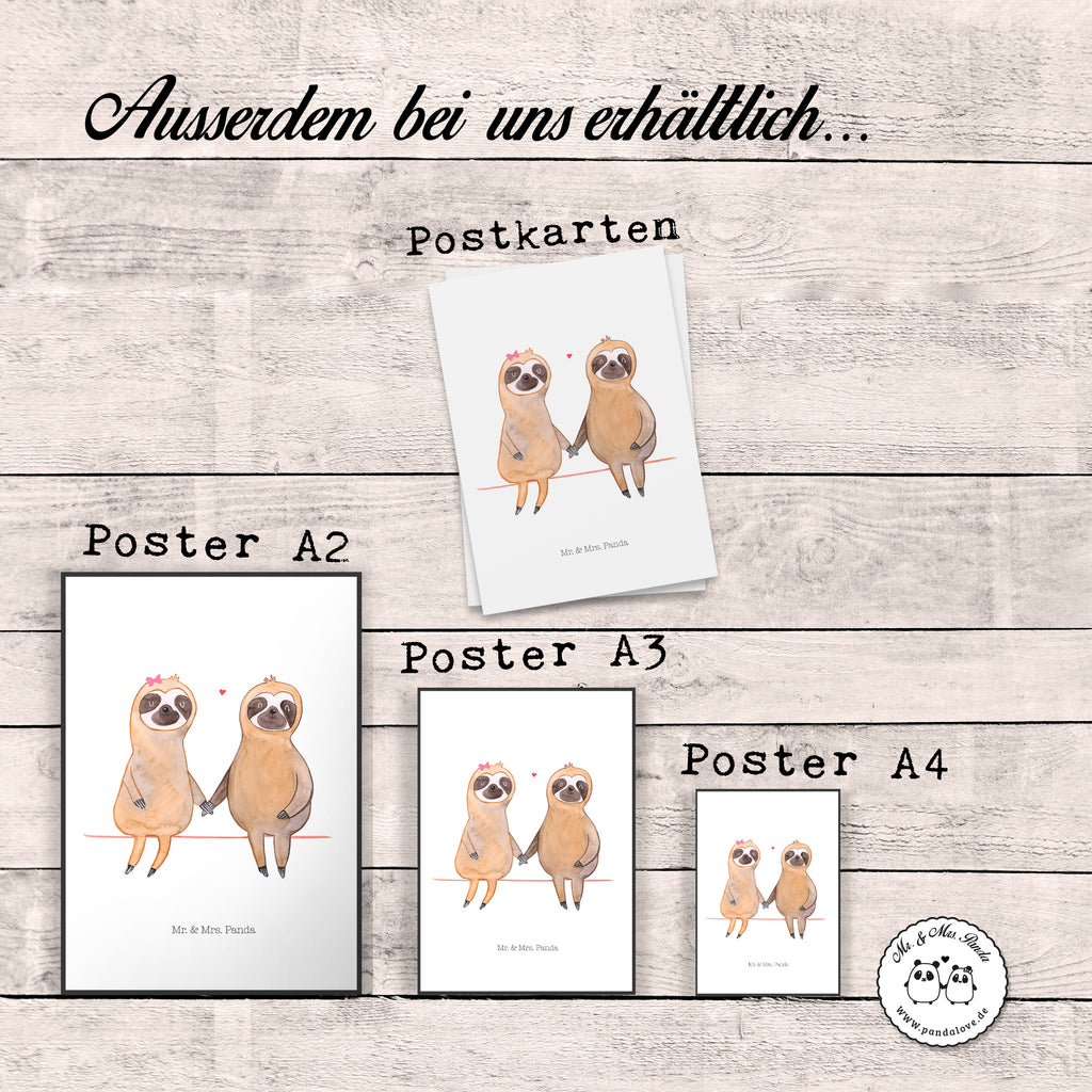 Poster Faultier Pärchen Poster, Wandposter, Bild, Wanddeko, Küchenposter, Kinderposter, Wanddeko Bild, Raumdekoration, Wanddekoration, Handgemaltes Poster, Mr. & Mrs. Panda Poster, Designposter, Kunstdruck, Posterdruck, Faultier, Faultier Geschenk, Faultier Deko, Faultiere, faul, Lieblingstier, Liebe, Liebespaar, Faultierliebe, Faultierpärchen, verliebt, verlobt, gemeinsam, relaxen, Pärchen, Beziehung, Langsamkeit