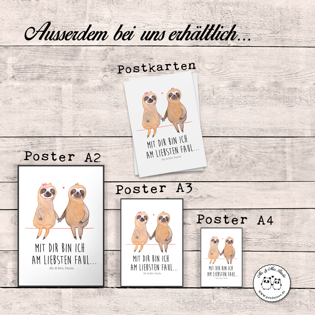 Poster Faultier Pärchen Poster, Wandposter, Bild, Wanddeko, Küchenposter, Kinderposter, Wanddeko Bild, Raumdekoration, Wanddekoration, Handgemaltes Poster, Mr. & Mrs. Panda Poster, Designposter, Kunstdruck, Posterdruck, Faultier, Faultier Geschenk, Faultier Deko, Faultiere, faul, Lieblingstier, Liebe, Liebespaar, Faultierliebe, Faultierpärchen, verliebt, verlobt, gemeinsam, relaxen, Pärchen, Beziehung, Langsamkeit