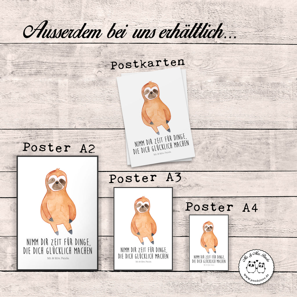 Poster Faultier Zufrieden Poster, Wandposter, Bild, Wanddeko, Küchenposter, Kinderposter, Wanddeko Bild, Raumdekoration, Wanddekoration, Handgemaltes Poster, Mr. & Mrs. Panda Poster, Designposter, Kunstdruck, Posterdruck, Faultier, Faultier Geschenk, Faultier Deko, Faultiere, faul, Lieblingstier, Pause, relaxen, Glück, glücklich, zufrieden, happy, Zufriedenheit, Gelassenheit, Ruhe, Frieden