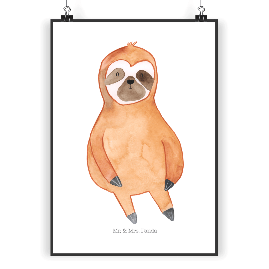 Poster Faultier Zufrieden Poster, Wandposter, Bild, Wanddeko, Küchenposter, Kinderposter, Wanddeko Bild, Raumdekoration, Wanddekoration, Handgemaltes Poster, Mr. & Mrs. Panda Poster, Designposter, Kunstdruck, Posterdruck, Faultier, Faultier Geschenk, Faultier Deko, Faultiere, faul, Lieblingstier, Pause, relaxen, Glück, glücklich, zufrieden, happy, Zufriedenheit, Gelassenheit, Ruhe, Frieden