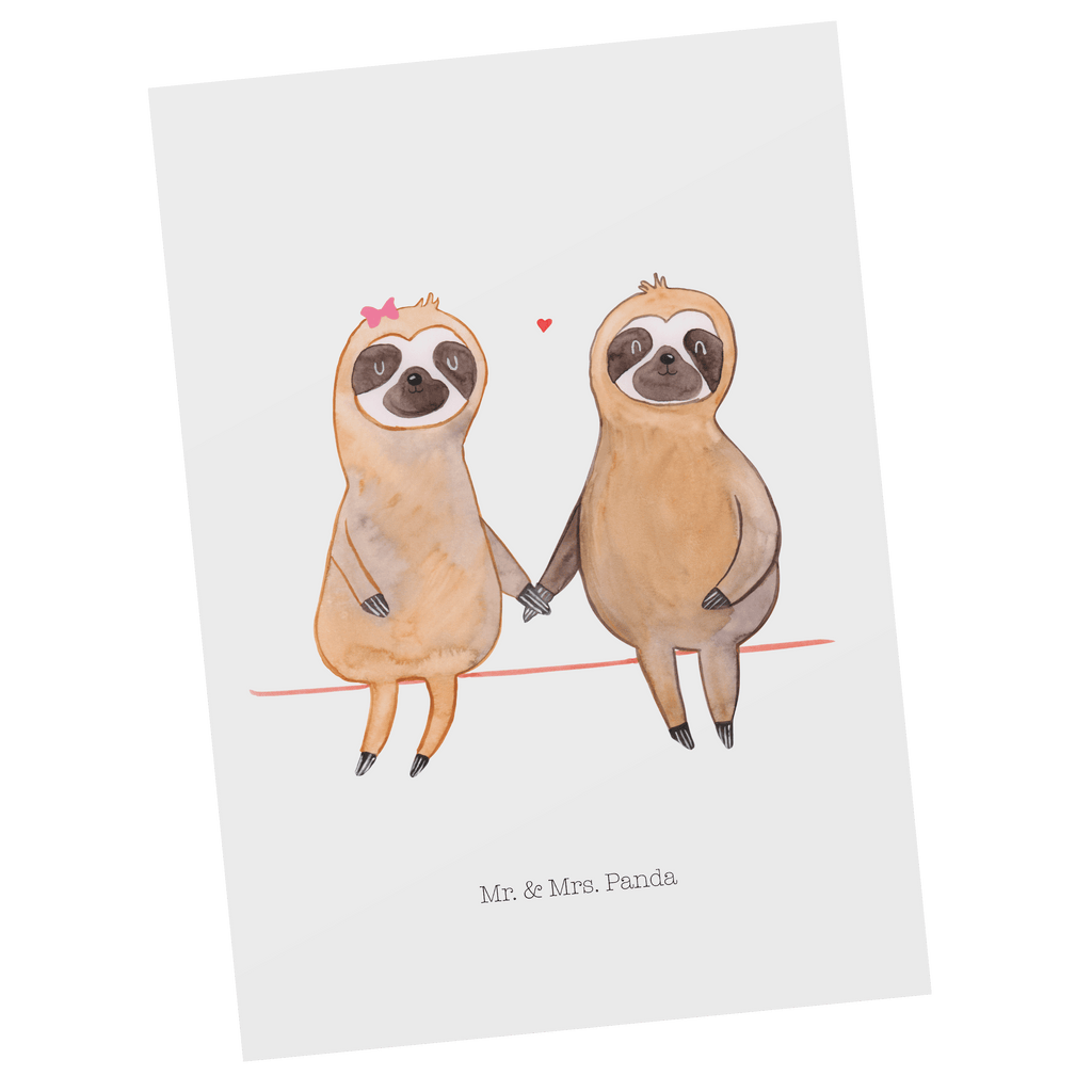 Postkarte Faultier Pärchen Geschenkkarte, Grußkarte, Karte, Einladung, Ansichtskarte, Geburtstagskarte, Einladungskarte, Dankeskarte, Faultier, Faultier Geschenk, Faultier Deko, Faultiere, faul, Lieblingstier, Liebe, Liebespaar, Faultierliebe, Faultierpärchen, verliebt, verlobt, gemeinsam, relaxen, Pärchen, Beziehung, Langsamkeit