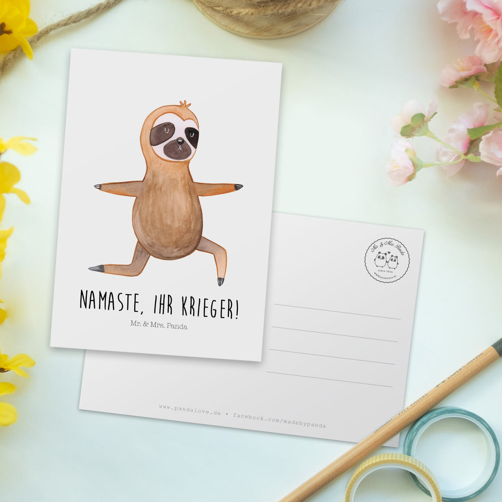 Postkarte Faultier  Yoga Geschenkkarte, Grußkarte, Karte, Einladung, Ansichtskarte, Geburtstagskarte, Einladungskarte, Dankeskarte, Faultier, Faultier Geschenk, Faultier Deko, Faultiere, faul, Lieblingstier, Yoga, Namaste, Krieger, Yogaübungen, Meditation, Atmung, Gelassenheit, Entspannung