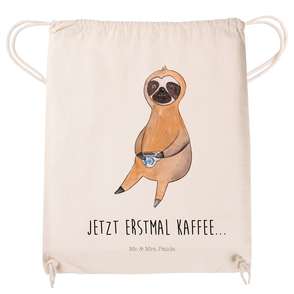 Sportbeutel Faultier Kaffee Turnbeutel, Beutel, Sporttasche, Tasche, Stoffbeutel, Faultier, Faultier Geschenk, Faultier Deko, Faultiere, faul, Lieblingstier, Kaffee, erster Kaffee, Morgenmuffel, Frühaufsteher, Kaffeetasse, Genießer, Coffee, Kaffeegetränk