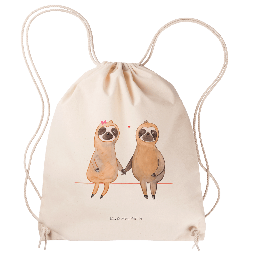 Sportbeutel Faultier Pärchen Turnbeutel, Beutel, Sporttasche, Tasche, Stoffbeutel, Faultier, Faultier Geschenk, Faultier Deko, Faultiere, faul, Lieblingstier, Liebe, Liebespaar, Faultierliebe, Faultierpärchen, verliebt, verlobt, gemeinsam, relaxen, Pärchen, Beziehung, Langsamkeit
