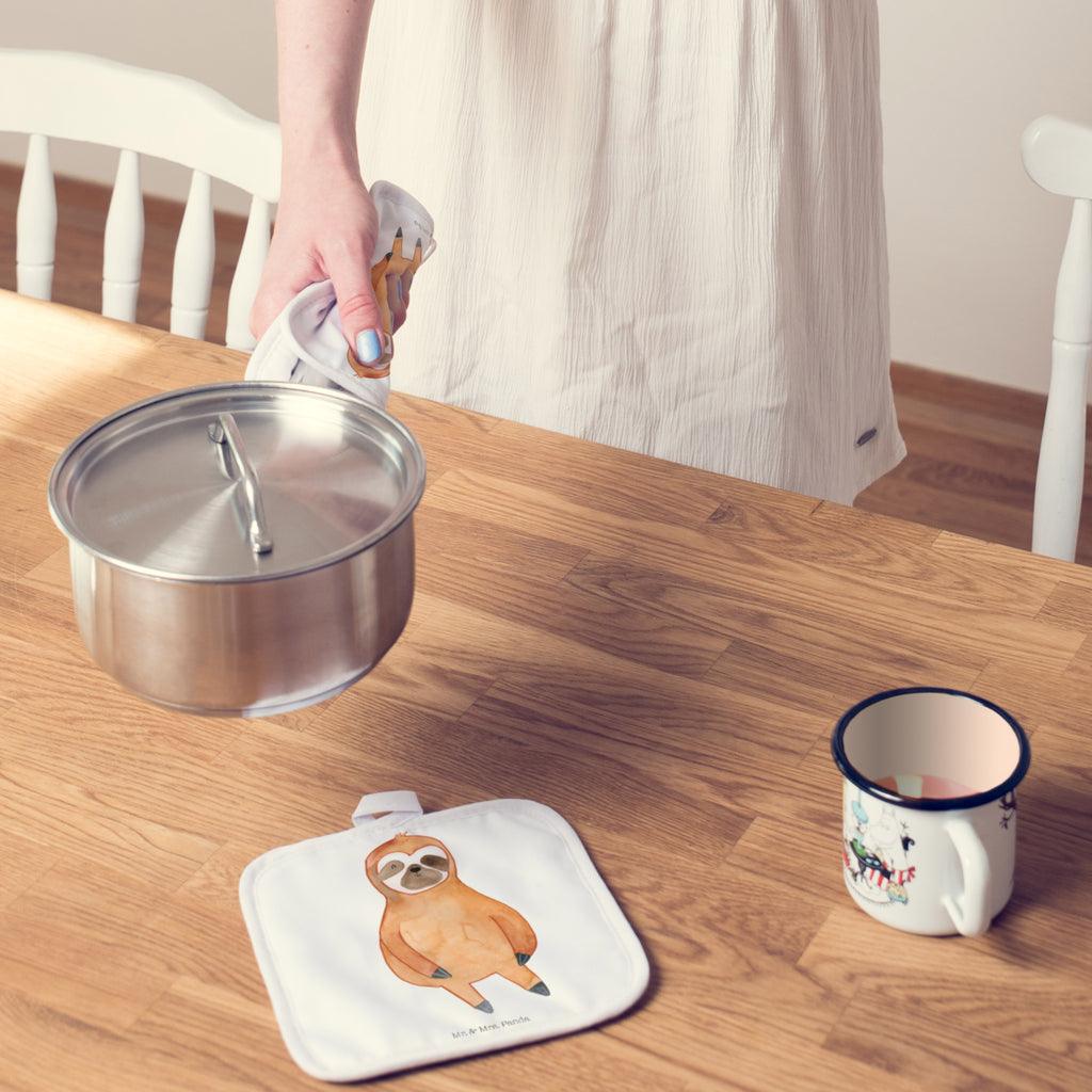 2er Set Topflappen  Faultier Zufrieden Topflappen, Topfuntersetzer, Ofenhandschuh, Topflappen Set, Topflappen lustig, Topflappen mit Spruch, Faultier, Faultier Geschenk, Faultier Deko, Faultiere, faul, Lieblingstier, Pause, relaxen, Glück, glücklich, zufrieden, happy, Zufriedenheit, Gelassenheit, Ruhe, Frieden