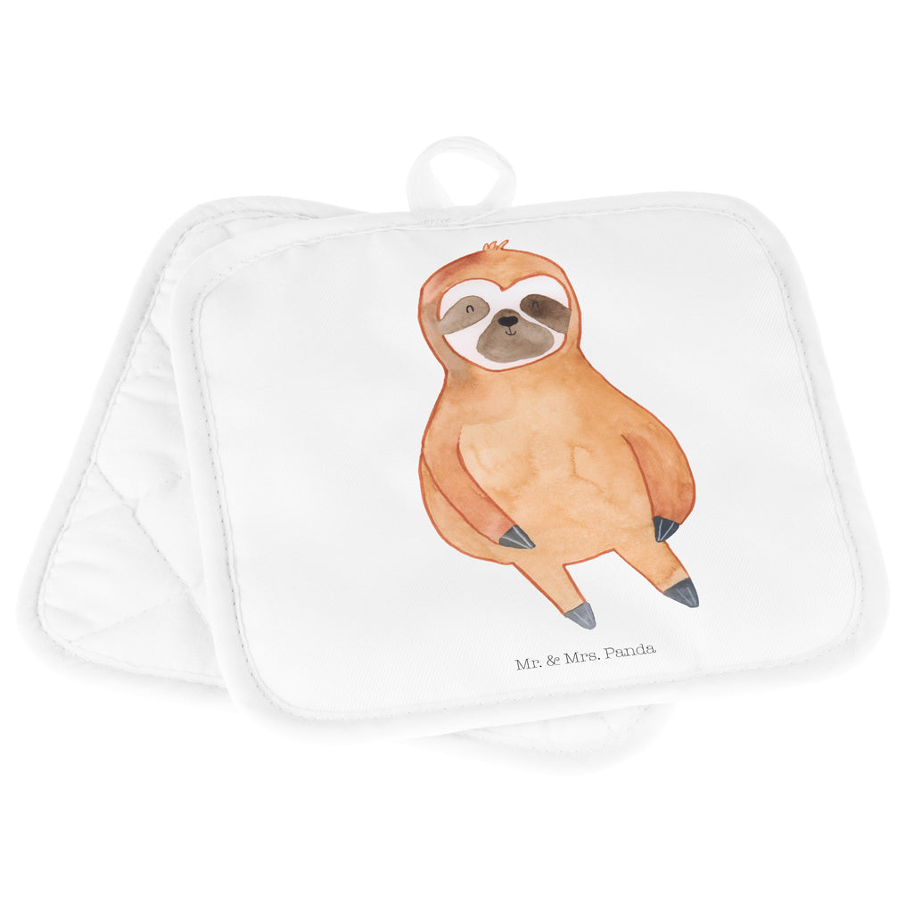 2er Set Topflappen  Faultier Zufrieden Topflappen, Topfuntersetzer, Ofenhandschuh, Topflappen Set, Topflappen lustig, Topflappen mit Spruch, Faultier, Faultier Geschenk, Faultier Deko, Faultiere, faul, Lieblingstier, Pause, relaxen, Glück, glücklich, zufrieden, happy, Zufriedenheit, Gelassenheit, Ruhe, Frieden