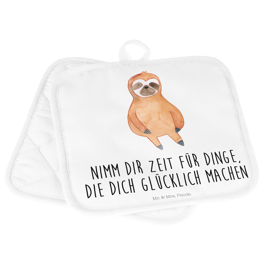 2er Set Topflappen  Faultier Zufrieden Topflappen, Topfuntersetzer, Ofenhandschuh, Topflappen Set, Topflappen lustig, Topflappen mit Spruch, Faultier, Faultier Geschenk, Faultier Deko, Faultiere, faul, Lieblingstier, Pause, relaxen, Glück, glücklich, zufrieden, happy, Zufriedenheit, Gelassenheit, Ruhe, Frieden