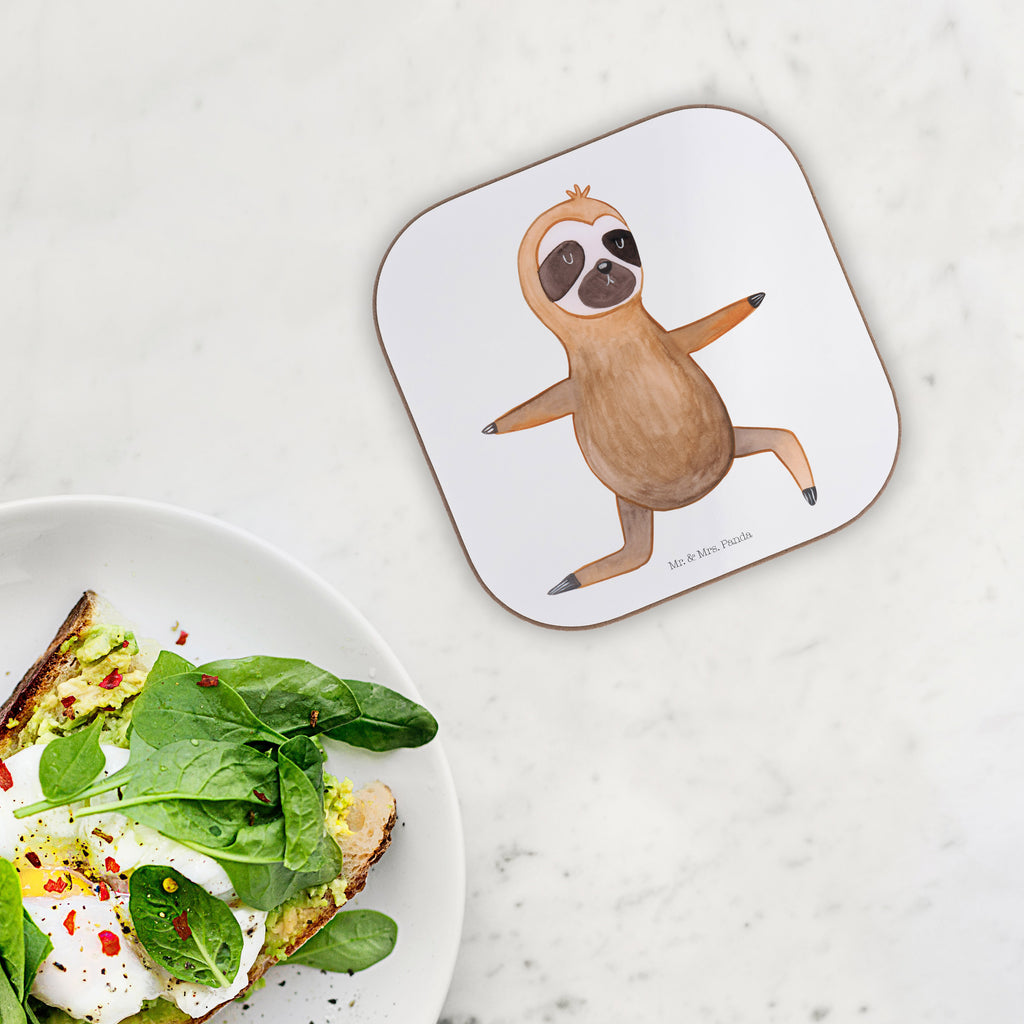 Quadratische Untersetzer Faultier  Yoga Bierdeckel, Glasuntersetzer, Untersetzer Gläser, Getränkeuntersetzer, Faultier, Faultier Geschenk, Faultier Deko, Faultiere, faul, Lieblingstier, Yoga, Namaste, Krieger, Yogaübungen, Meditation, Atmung, Gelassenheit, Entspannung