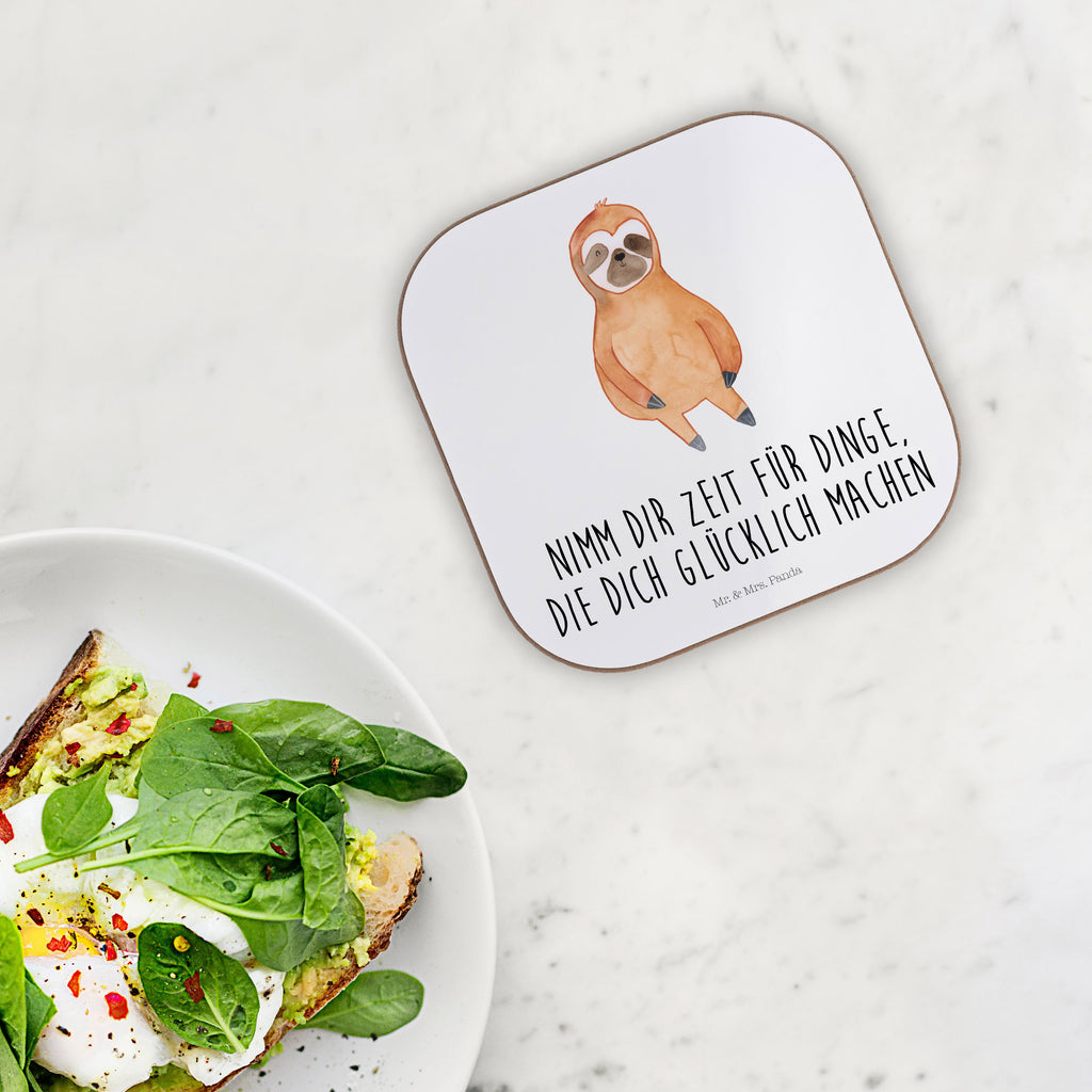 Quadratische Untersetzer Faultier Zufrieden Bierdeckel, Glasuntersetzer, Untersetzer Gläser, Getränkeuntersetzer, Faultier, Faultier Geschenk, Faultier Deko, Faultiere, faul, Lieblingstier, Pause, relaxen, Glück, glücklich, zufrieden, happy, Zufriedenheit, Gelassenheit, Ruhe, Frieden