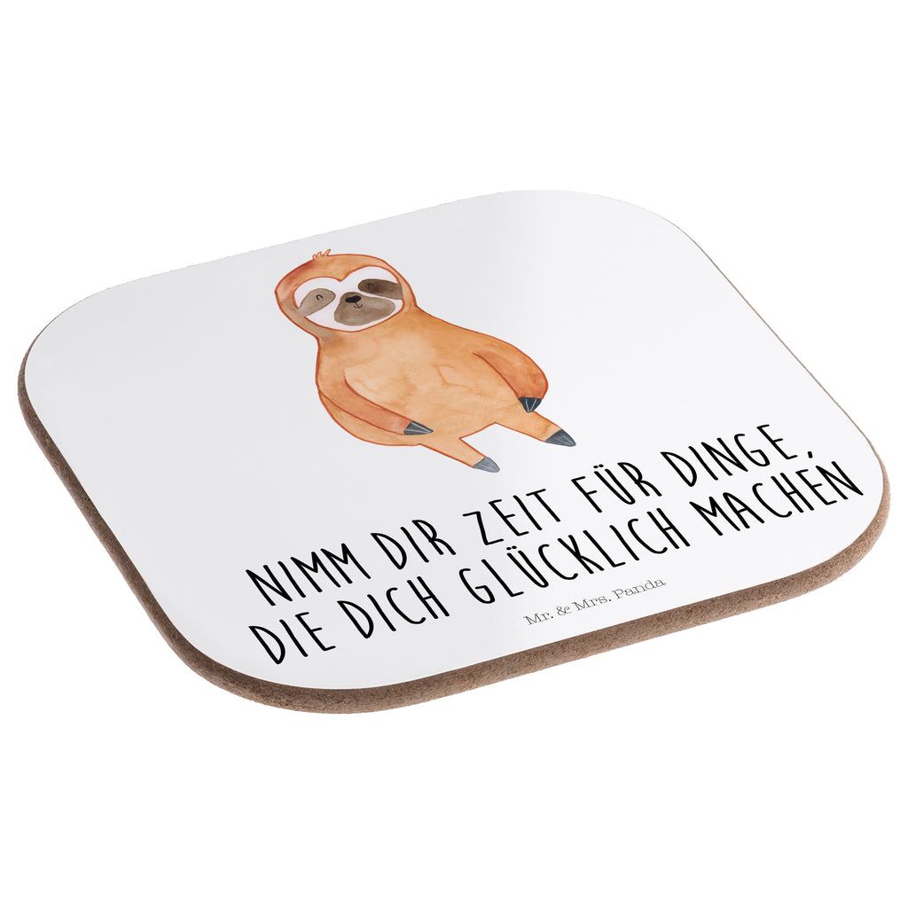 Quadratische Untersetzer Faultier Zufrieden Bierdeckel, Glasuntersetzer, Untersetzer Gläser, Getränkeuntersetzer, Faultier, Faultier Geschenk, Faultier Deko, Faultiere, faul, Lieblingstier, Pause, relaxen, Glück, glücklich, zufrieden, happy, Zufriedenheit, Gelassenheit, Ruhe, Frieden