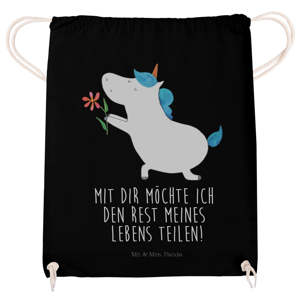 Sportbeutel Einhorn Blume Turnbeutel, Beutel, Sporttasche, Tasche, Stoffbeutel, Einhorn, Einhörner, Einhorn Deko, Pegasus, Unicorn, Liebe, Liebesbeweis, Antrag, Heiratsantrag, Verlobung, Ehepaar, Pärchen, Partner, Freund, Freundin, Ehe, heiraten
