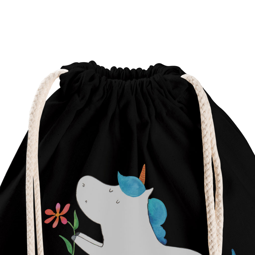 Sportbeutel Einhorn Blume Turnbeutel, Beutel, Sporttasche, Tasche, Stoffbeutel, Einhorn, Einhörner, Einhorn Deko, Pegasus, Unicorn, Liebe, Liebesbeweis, Antrag, Heiratsantrag, Verlobung, Ehepaar, Pärchen, Partner, Freund, Freundin, Ehe, heiraten