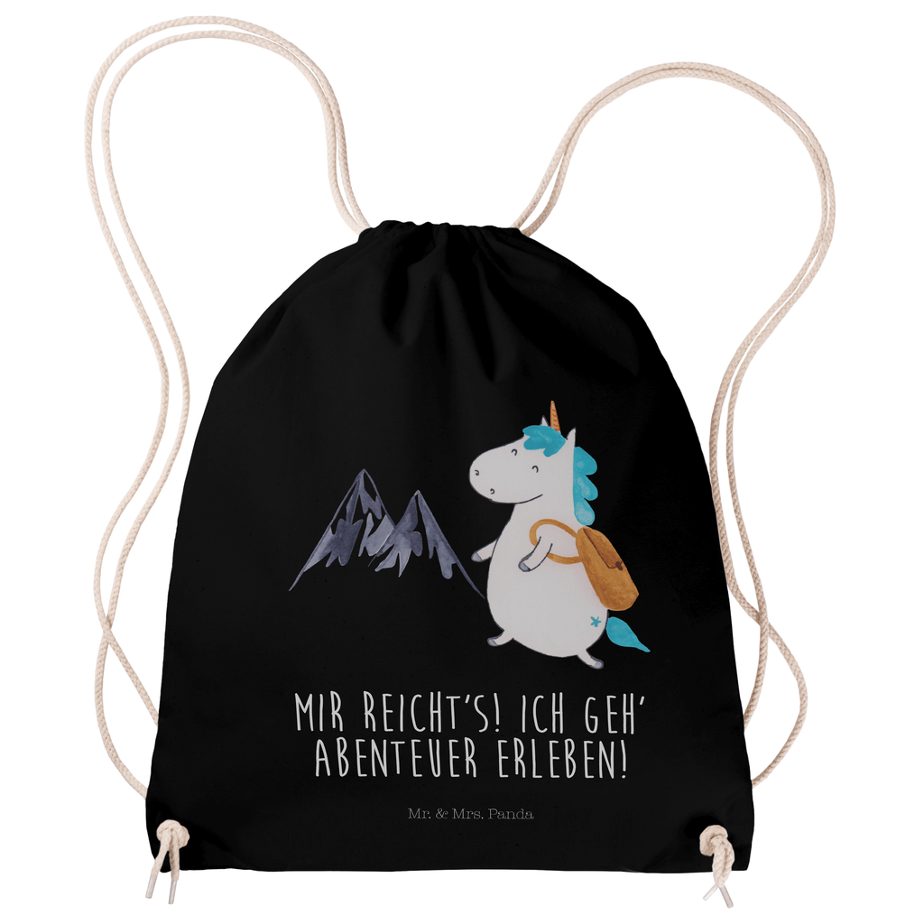 Sportbeutel Einhorn Bergsteiger Turnbeutel, Beutel, Sporttasche, Tasche, Stoffbeutel, Einhorn, Einhörner, Einhorn Deko, Pegasus, Unicorn, Bergsteiger, Abenteuer, Berge, Abenteurer, Weltenbummler, Weltreise, Reisen, Urlaub, Entdecker