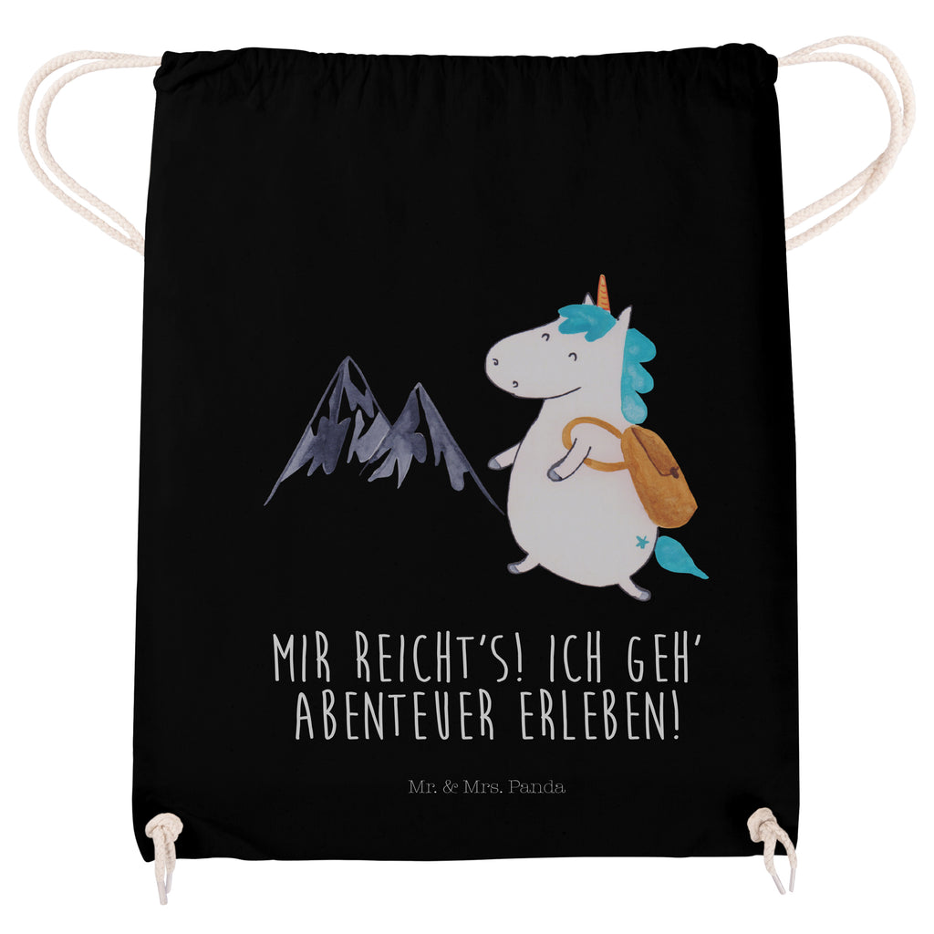 Sportbeutel Einhorn Bergsteiger Turnbeutel, Beutel, Sporttasche, Tasche, Stoffbeutel, Einhorn, Einhörner, Einhorn Deko, Pegasus, Unicorn, Bergsteiger, Abenteuer, Berge, Abenteurer, Weltenbummler, Weltreise, Reisen, Urlaub, Entdecker