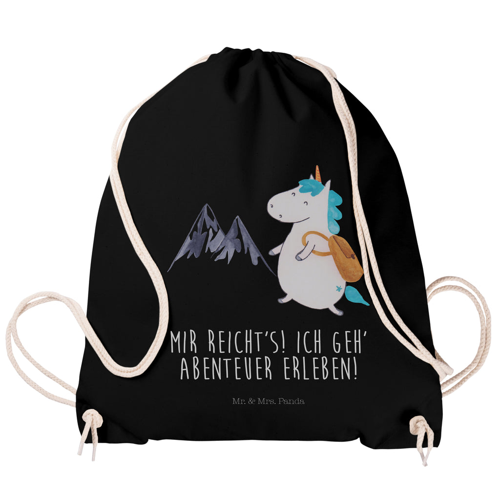 Sportbeutel Einhorn Bergsteiger Turnbeutel, Beutel, Sporttasche, Tasche, Stoffbeutel, Einhorn, Einhörner, Einhorn Deko, Pegasus, Unicorn, Bergsteiger, Abenteuer, Berge, Abenteurer, Weltenbummler, Weltreise, Reisen, Urlaub, Entdecker