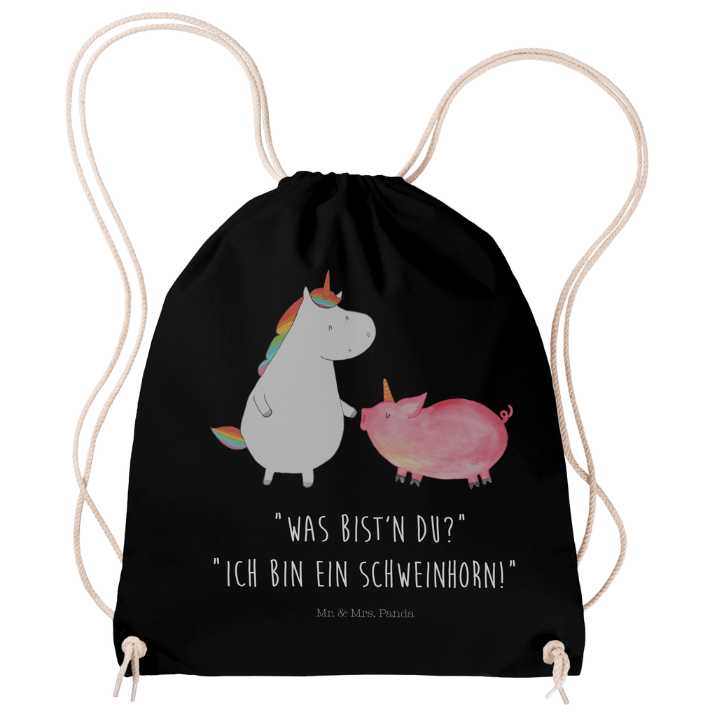 Sportbeutel Einhorn + Schweinhorn Turnbeutel, Beutel, Sporttasche, Tasche, Stoffbeutel, Einhorn, Einhörner, Einhorn Deko, Pegasus, Unicorn, Freundschaft, Schweinhorn, Schwein, Freundin, Schweinchen