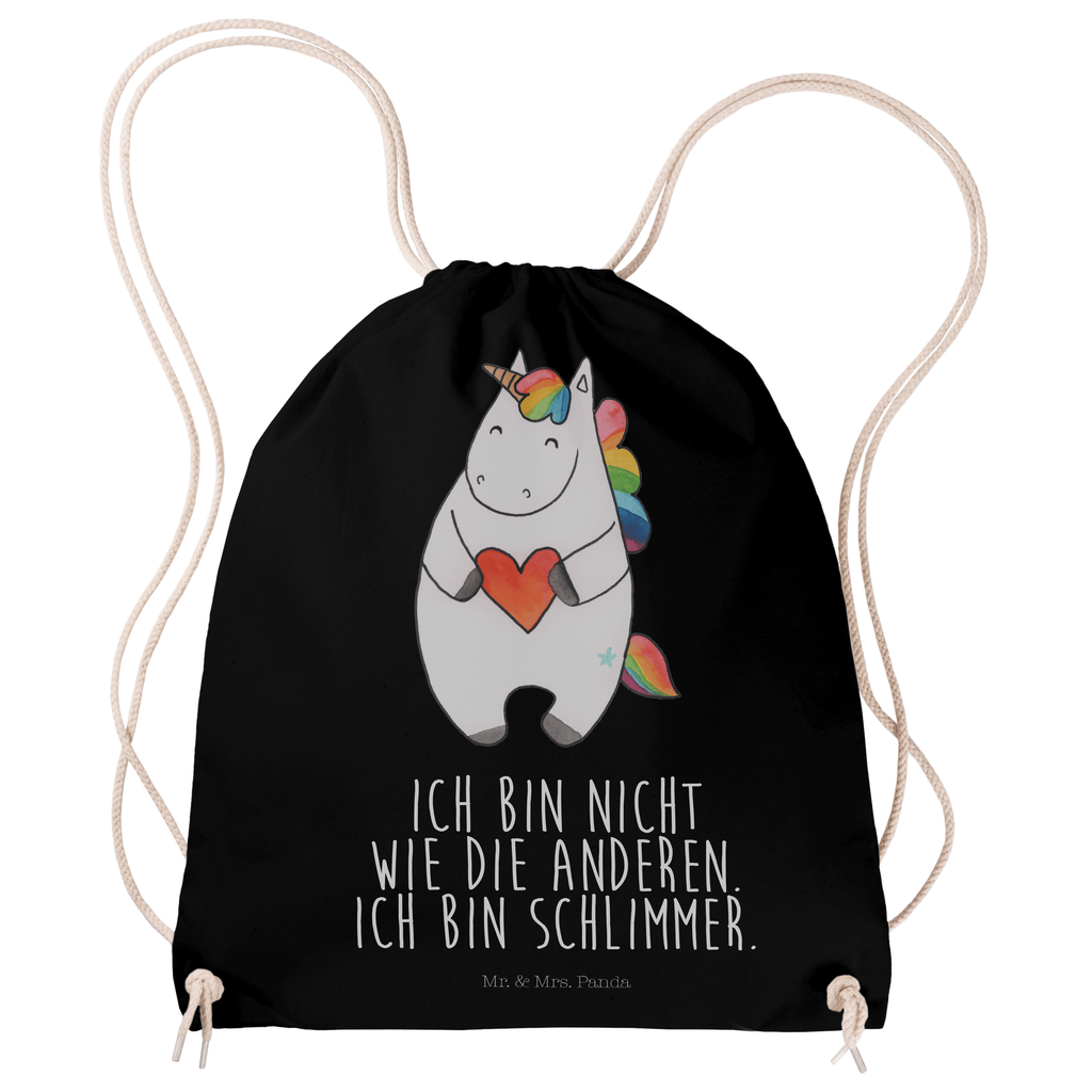 Sportbeutel Einhorn Herz Turnbeutel, Beutel, Sporttasche, Tasche, Stoffbeutel, Einhorn, Einhörner, Einhorn Deko, Pegasus, Unicorn, Herz, schlimm, böse, witzig, lustig, Freundin, anders, bunt